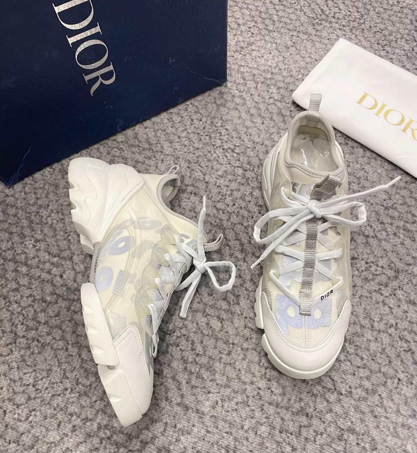Dior Dior white & gray women's sneakers Size US 6.5 / IT 36.5 - 3 Thumbnail