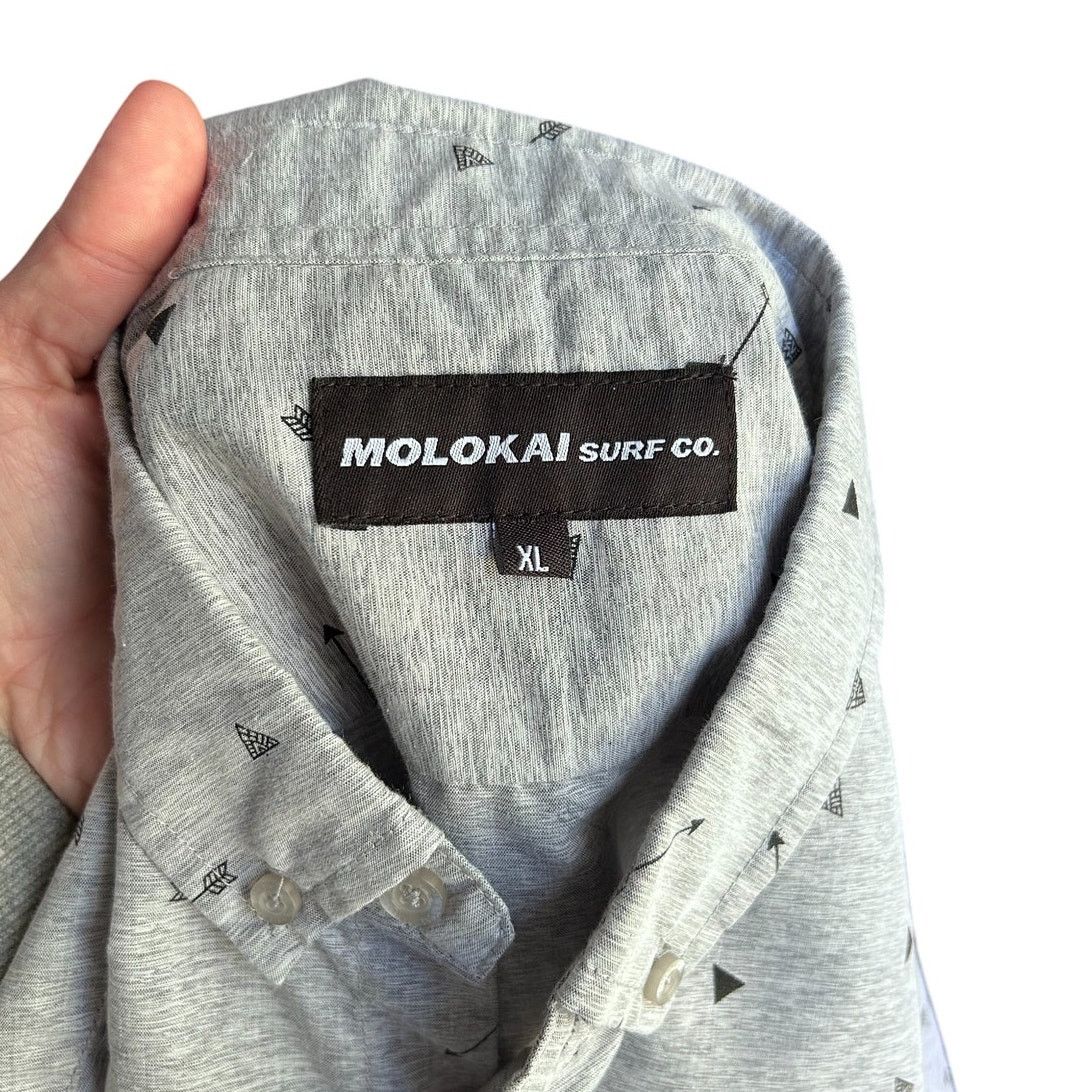 Molokai Surf Co. Molokai Surf Co Button Up Shirt Gray Short Sleeve | Mens XL Size US XL / EU 56 / 4 - 4 Thumbnail