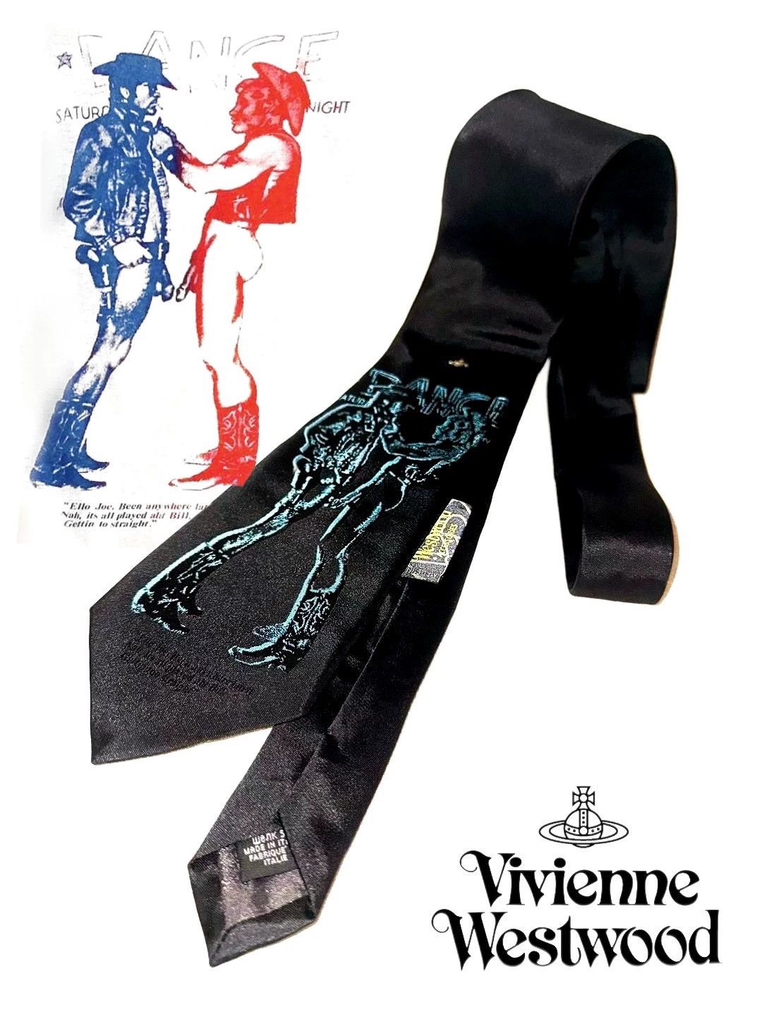 Vivienne Westwood VW x Tom Two Cowboys Printed Tie (LTD, ARCH, NR) Size ONE SIZE - 4 Thumbnail