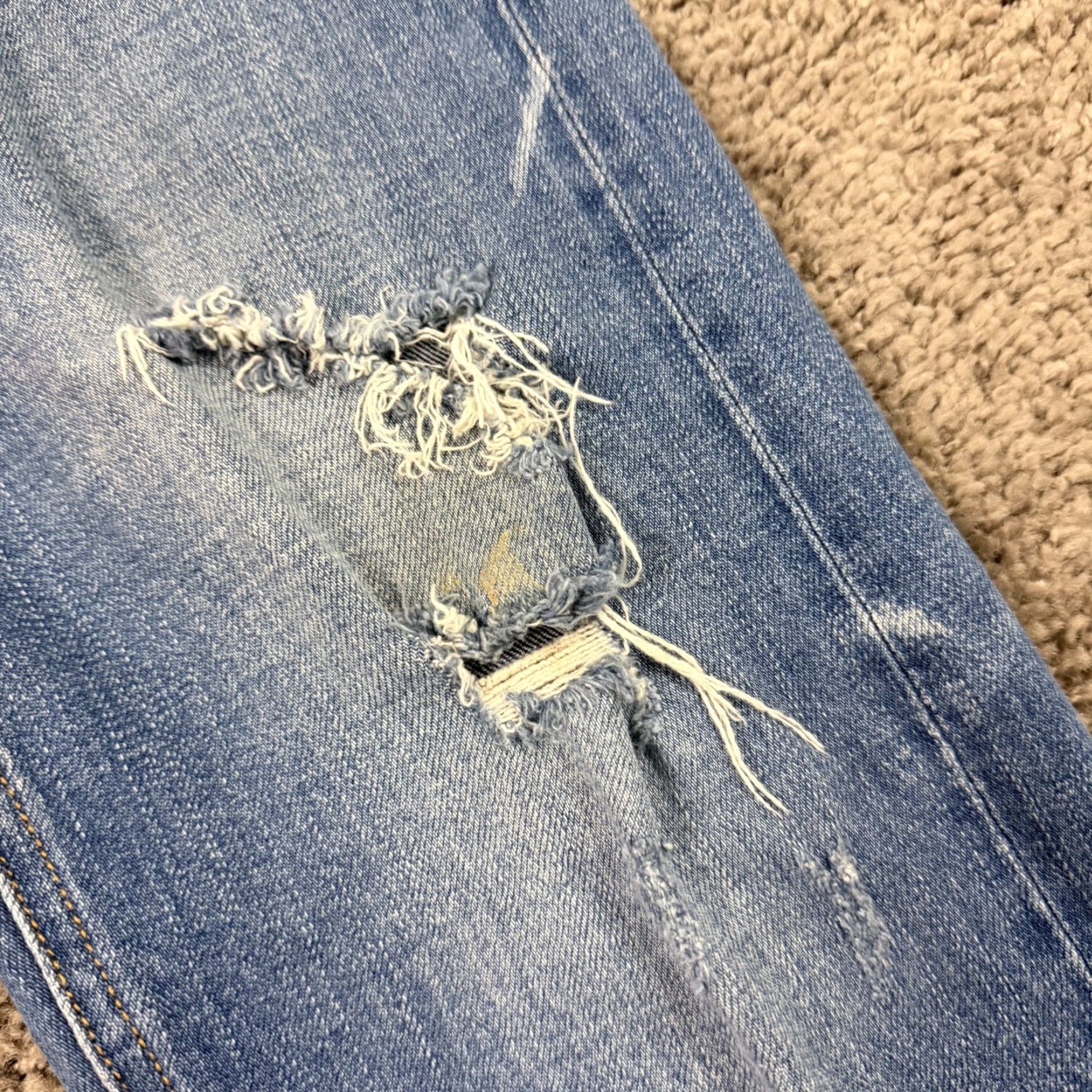 Denime Chivignon Jeans Mens 30 Selvedge Denim Slim Fit Rider Distressed Button Fly Jeans Size US 29 - 4 Thumbnail