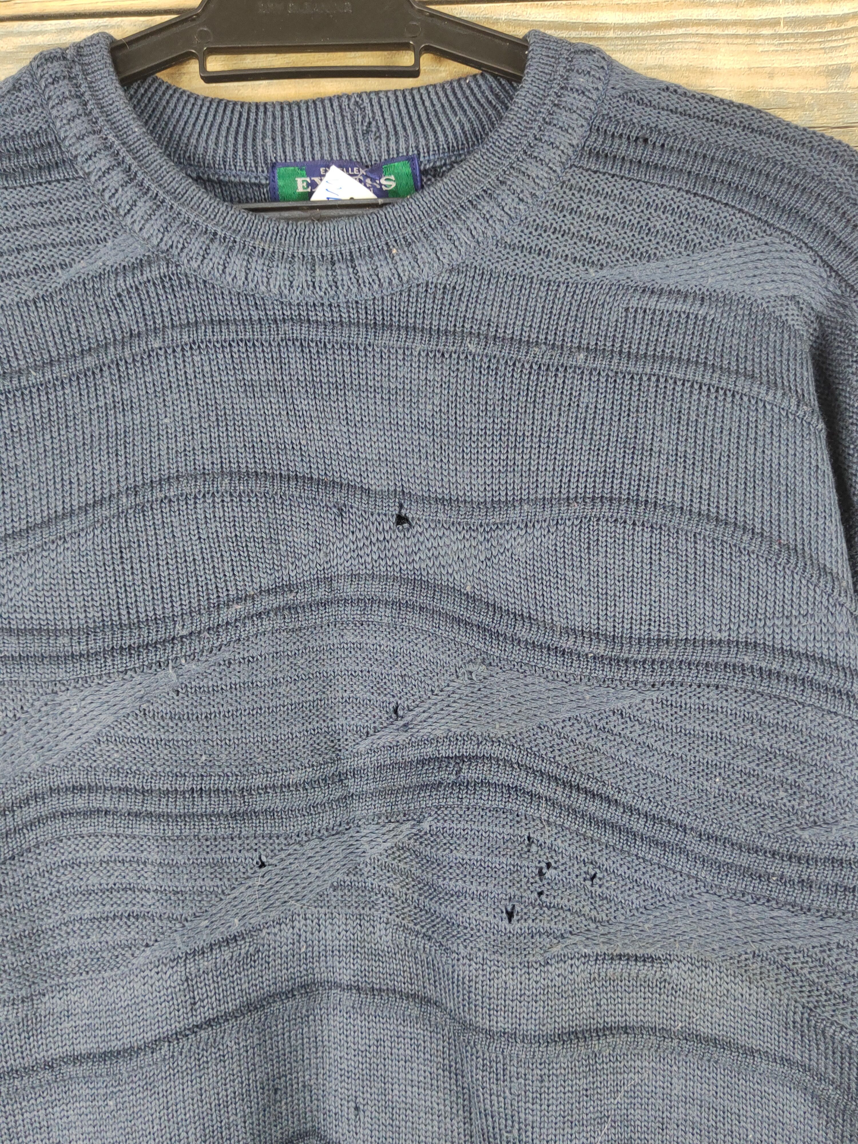 Vintage Exvess ripped distressed Blue Knitwear Sweatshirts #W1523 Size US M / EU 48-50 / 2 - 3 Thumbnail