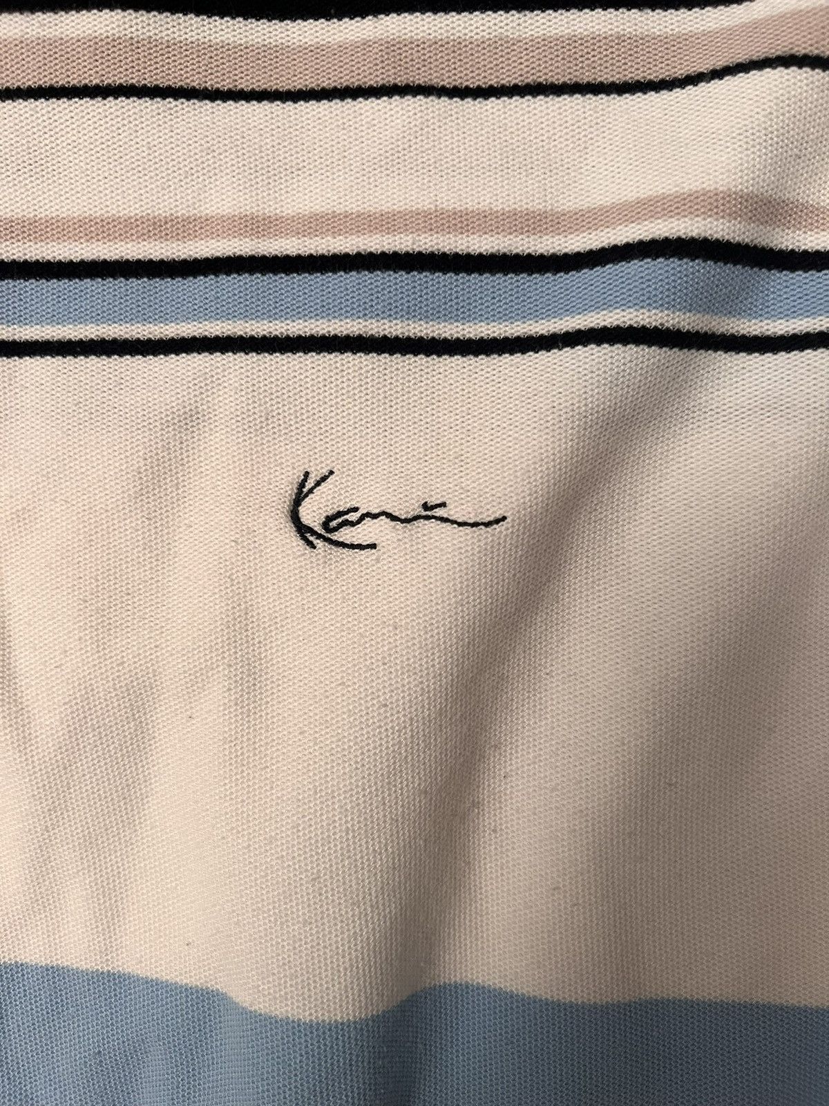 Karl Kani Kani Gold Polo Shirt Mens Large Blue with White Stripes L/S Size US L / EU 52-54 / 3 - 4 Thumbnail