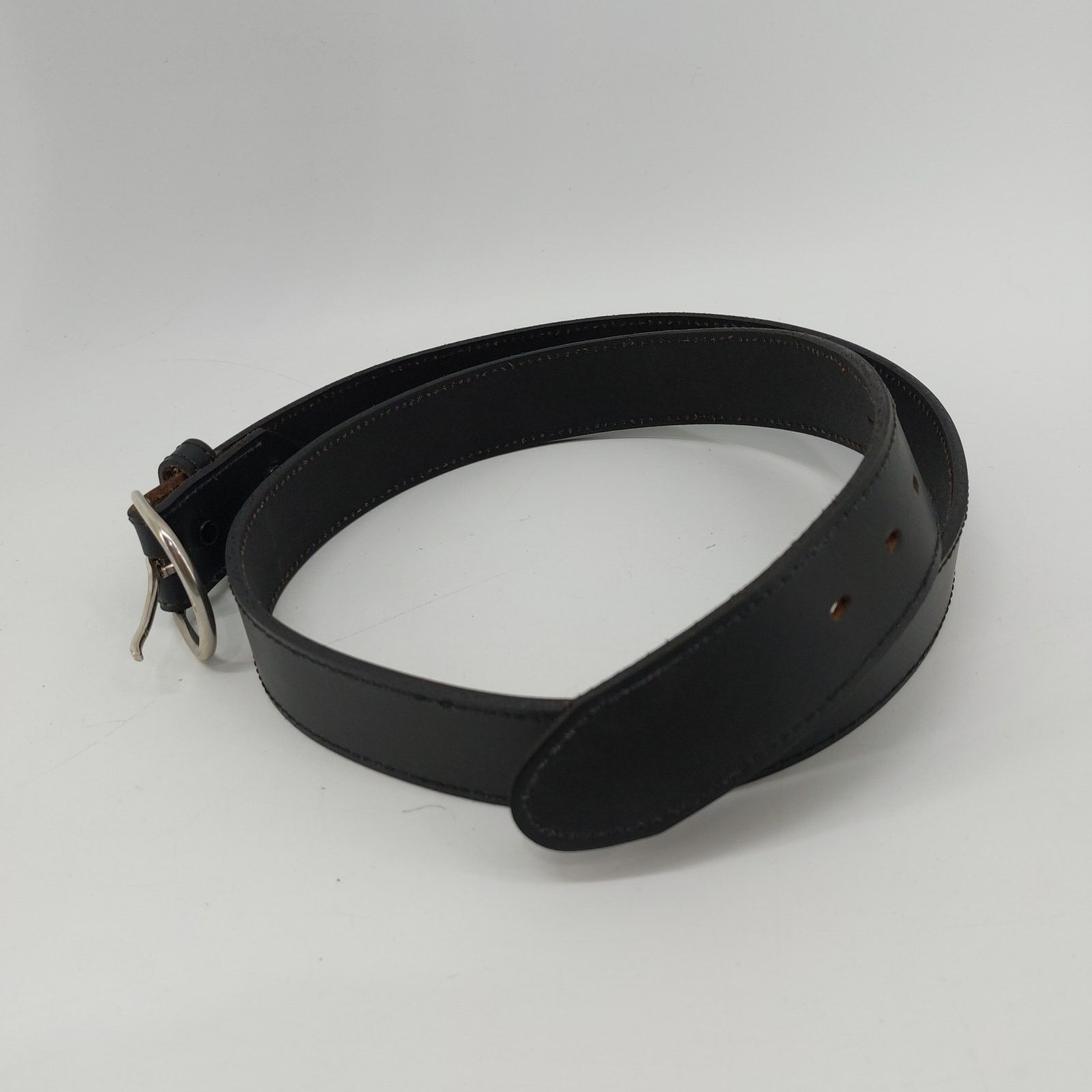 Other Men's Black Genuine Leather Belt Size 42 Single Prong Buckle Size 42 - 7 Thumbnail