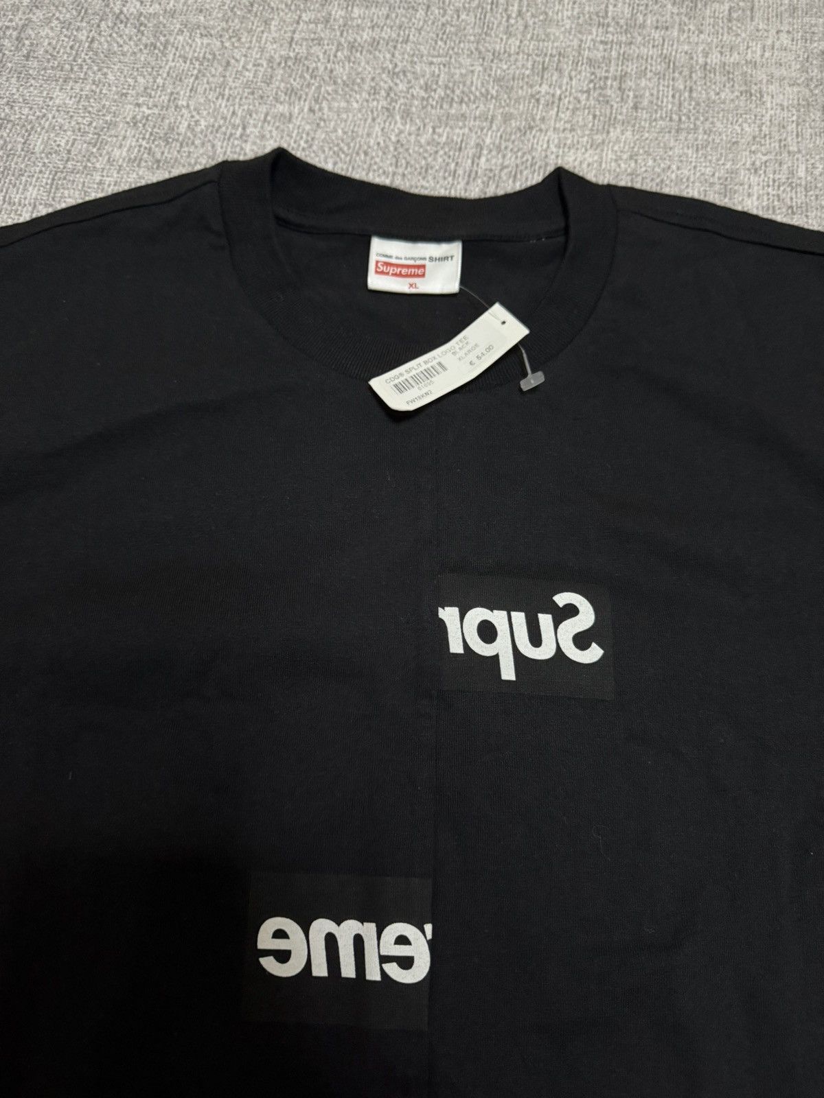 Comme des Garcons × Supreme Supreme cdg split box logo tee black Size US XL / EU 56 / 4 - 3 Thumbnail