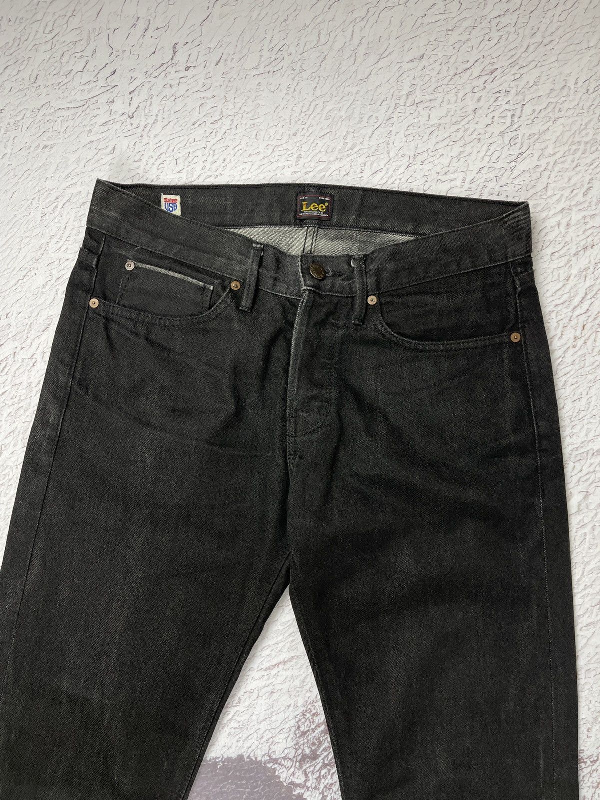 Lee Lee made in USA selvedge graphite black denim jeans Size US 31 - 8 Thumbnail