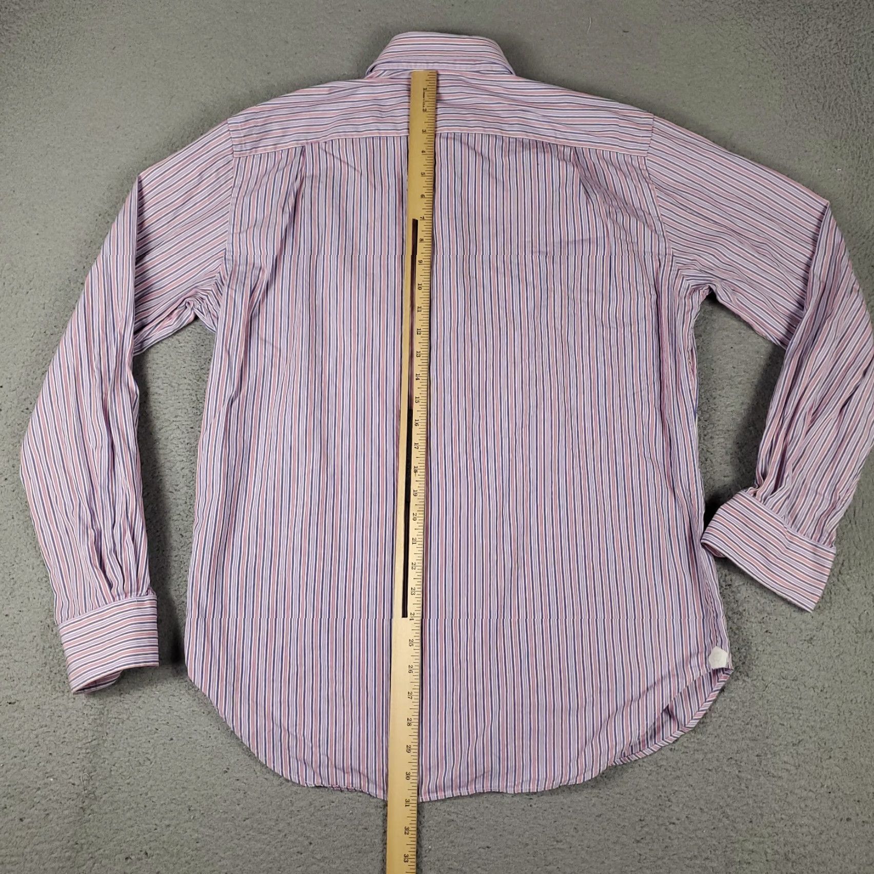 Loro Piana Loro Piana Shirt Mens Size 16.5 Blue Pink Striped Italy Button Up Long Sleeve Shirt Size US L / EU 52-54 / 3 - 5 Thumbnail