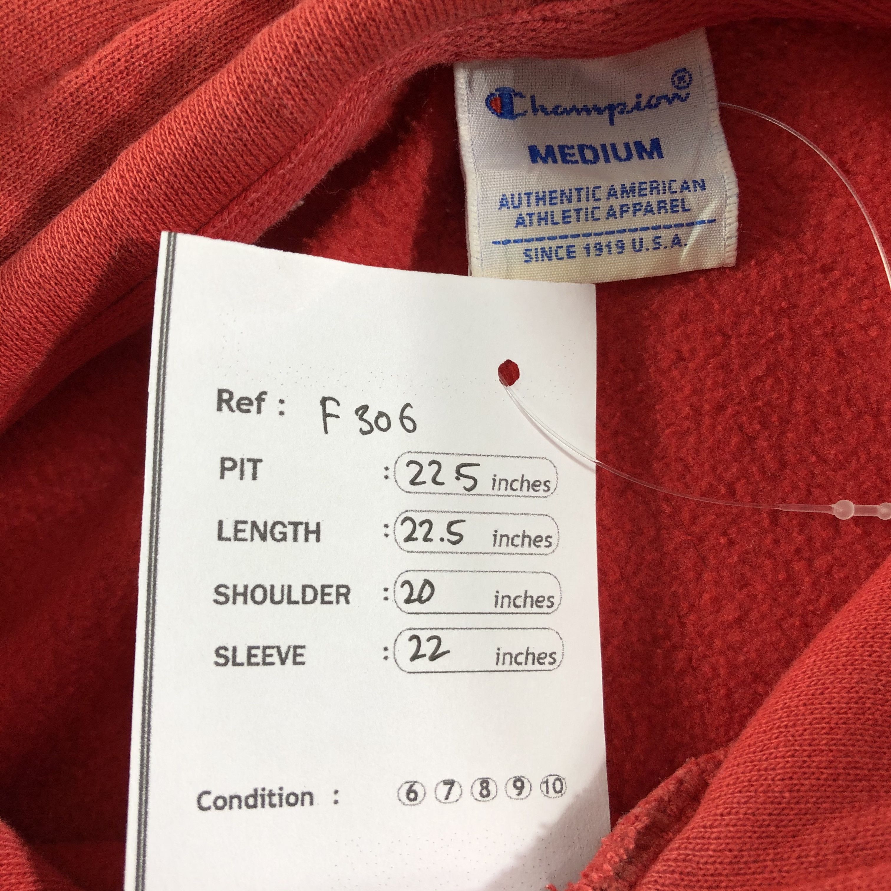 Champion Vintage Red Champion Hoodie Sweater F306 Size US M / EU 48-50 / 2 - 10 Thumbnail