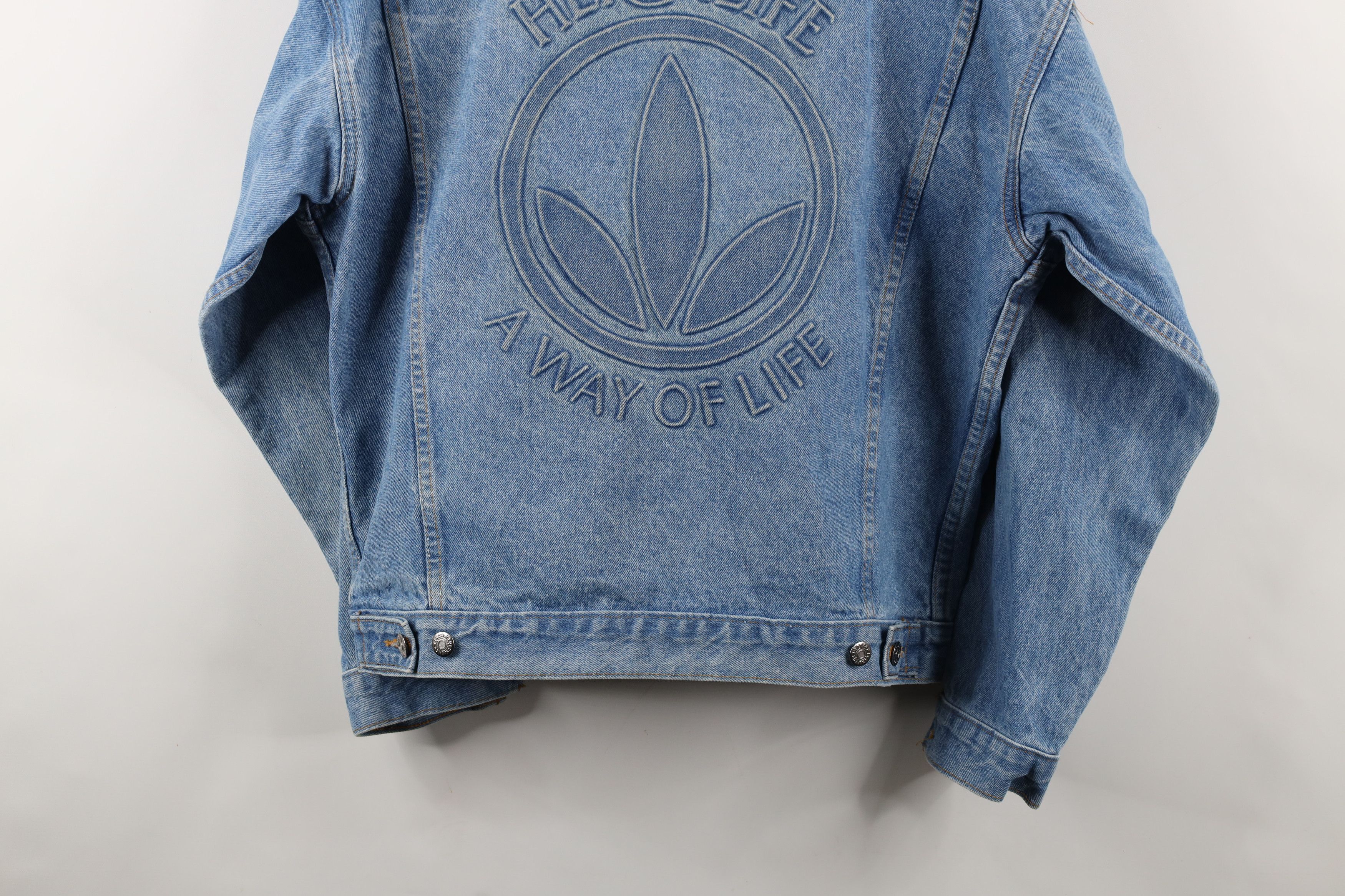Vintage Vintage 90s Streetwear Flower Denim Jean Trucker Jacket USA Size US M / EU 48-50 / 2 - 14 Thumbnail