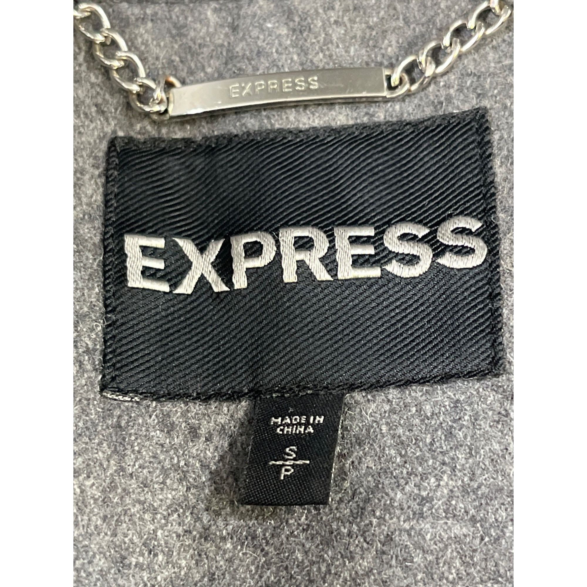 Express Express Women's Grey Long Trench Coat Size S SKU 5772 Size S / US 4 / IT 40 - 4 Thumbnail