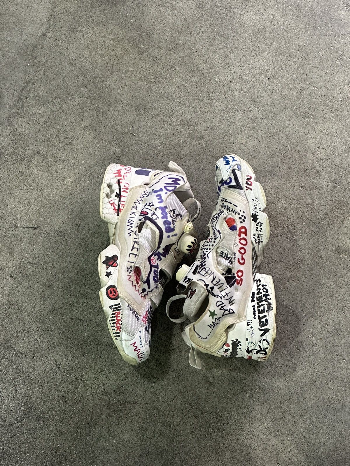 Reebok × Vetements Vetements x InstaPump Fury 'Graffiti-White' | Grailed