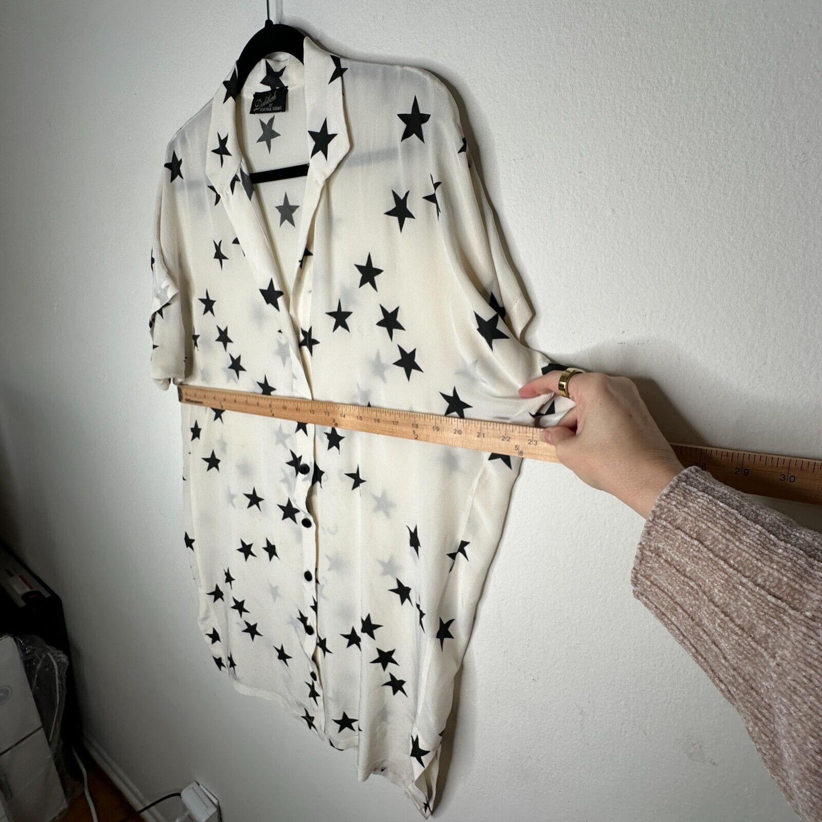 Other Ninivah Khomo Cream Black Star Button Short Sleeve Tunic OS Size XL / US 12-14 / IT 48-50 - 8 Thumbnail