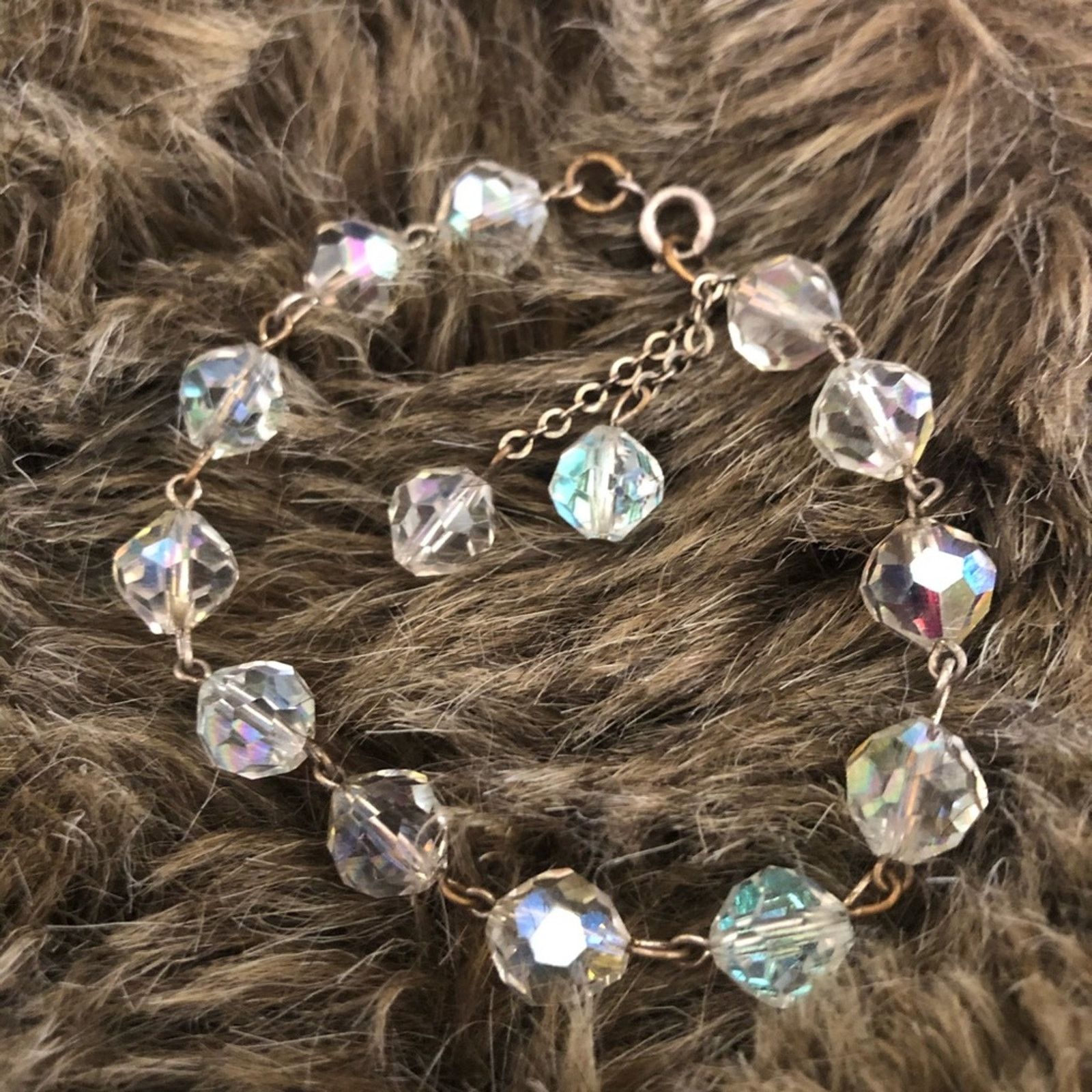 Vintage Vintage 70s aurora borealis crystal link bracelet Size ONE SIZE - 5 Thumbnail