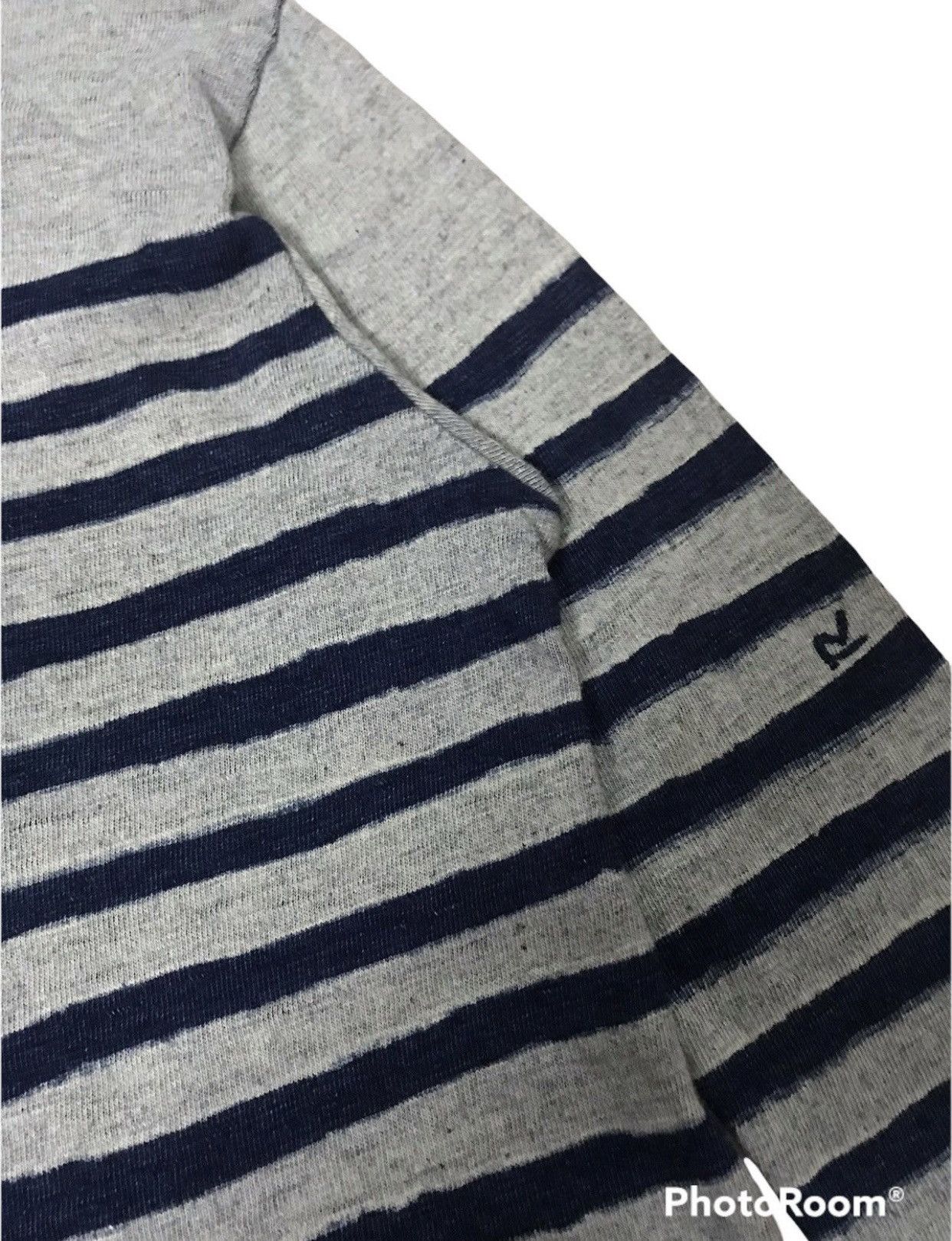 45rpm × Indigo Vtg 45rpm Indigo Polo Stripe Shirt Size S / US 4 / IT 40 - 6 Thumbnail