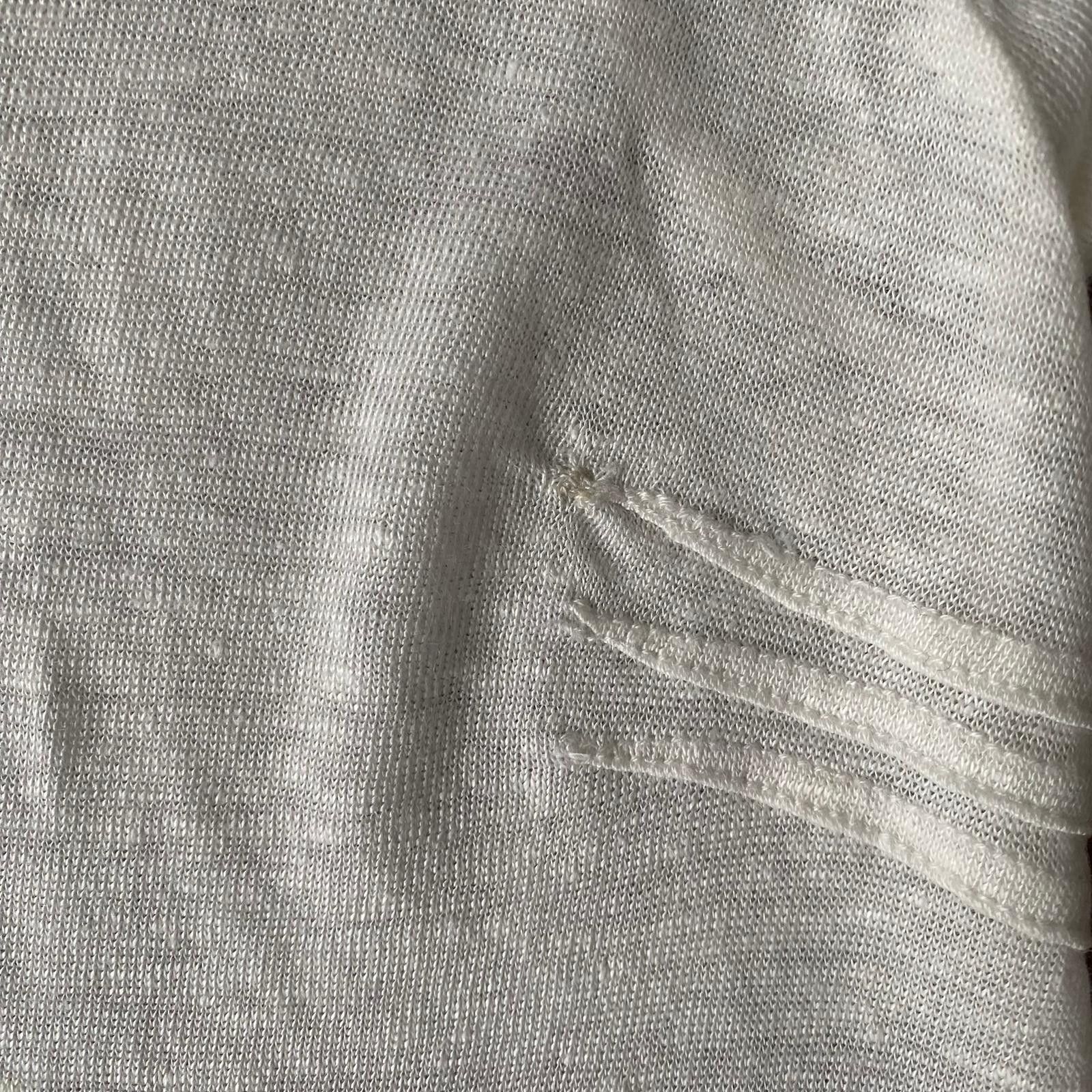Zadig & Voltaire White and Black Wanda Ombre Linen T-Shirt Size US M / EU 48-50 / 2 - 3 Thumbnail