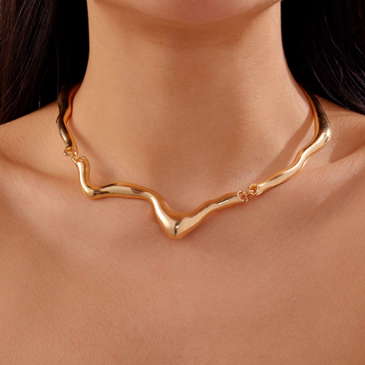Jewelry Chocker Necklace Geometry Twist Size ONE SIZE - 1 Thumbnail