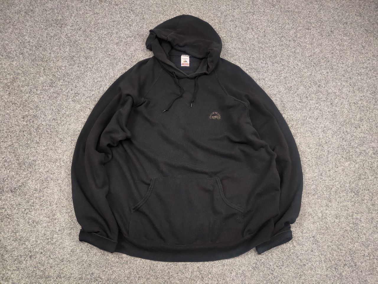Fruit Of The Loom Vintage 90's fruit of the loom Black Faded Hoodie USA Style Size US XL / EU 56 / 4 - 3 Thumbnail