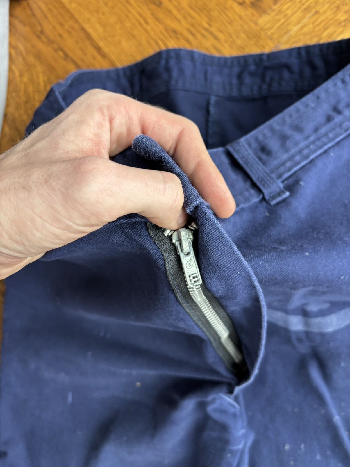 Carhartt × Vintage Vintage Bleu de Travail Work Pant Quebec Fleur Lys Stamped Size US 37 - 5 Thumbnail