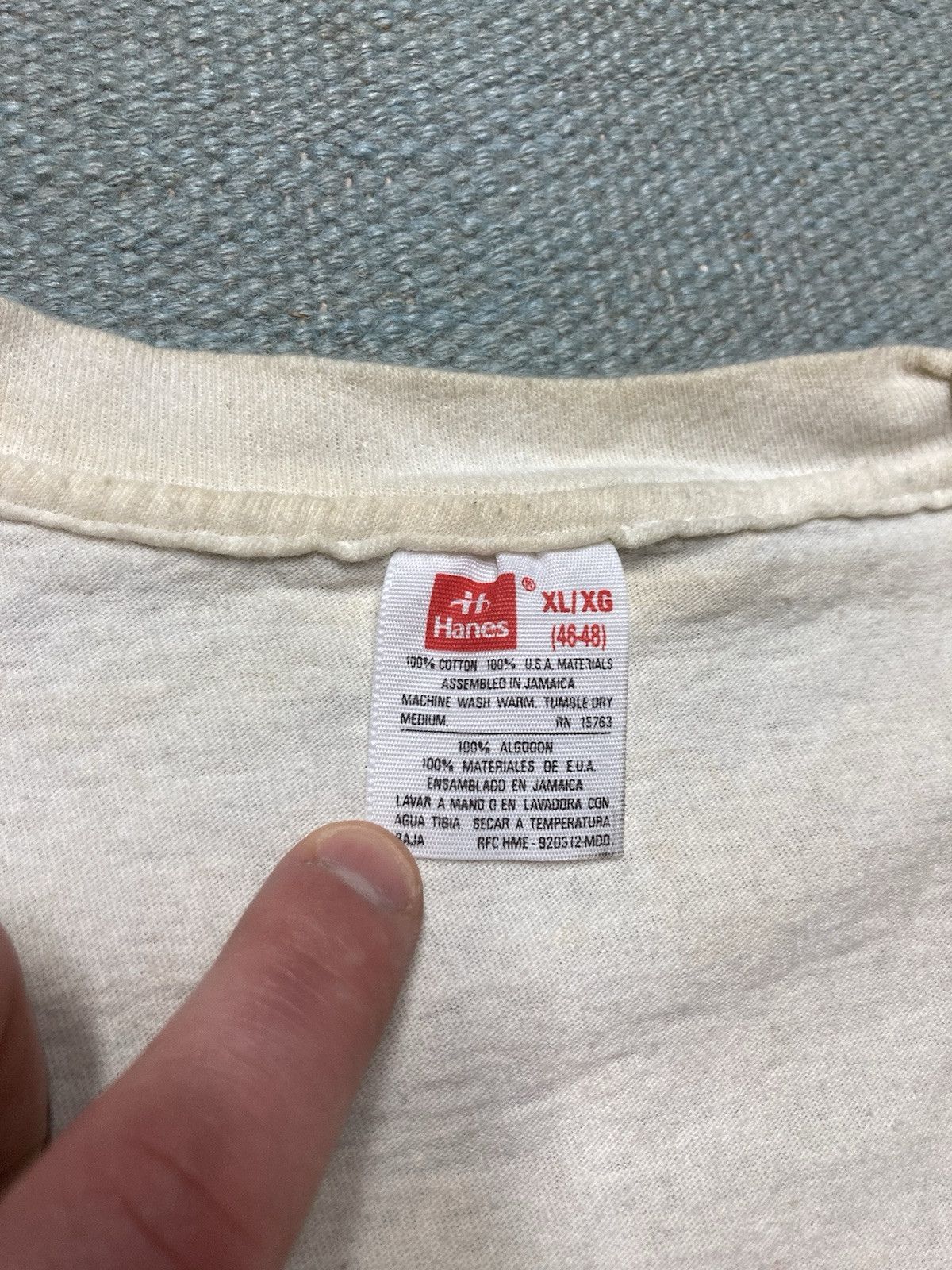 Hanes × Vintage blank white t shirt v neck hanes soft cotton grunge comfy XL Size US XL / EU 56 / 4 - 10 Thumbnail