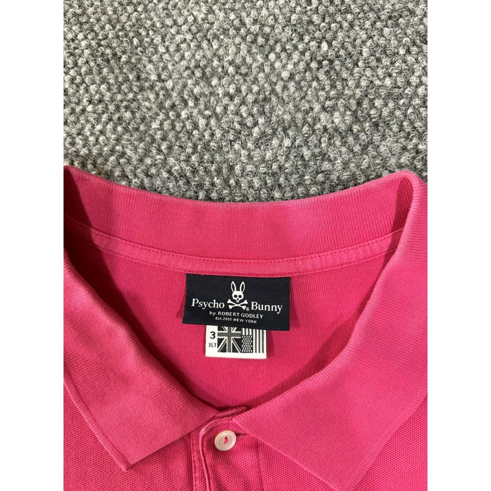 Psycho Bunny Psycho Bunny Polo Shirt Mens XLT Pink Short Sleeve Logo 100% Cotton Pima Knit Big & Tall Collared Button Closure Size US XL / EU 56 / 4 - 4 Thumbnail