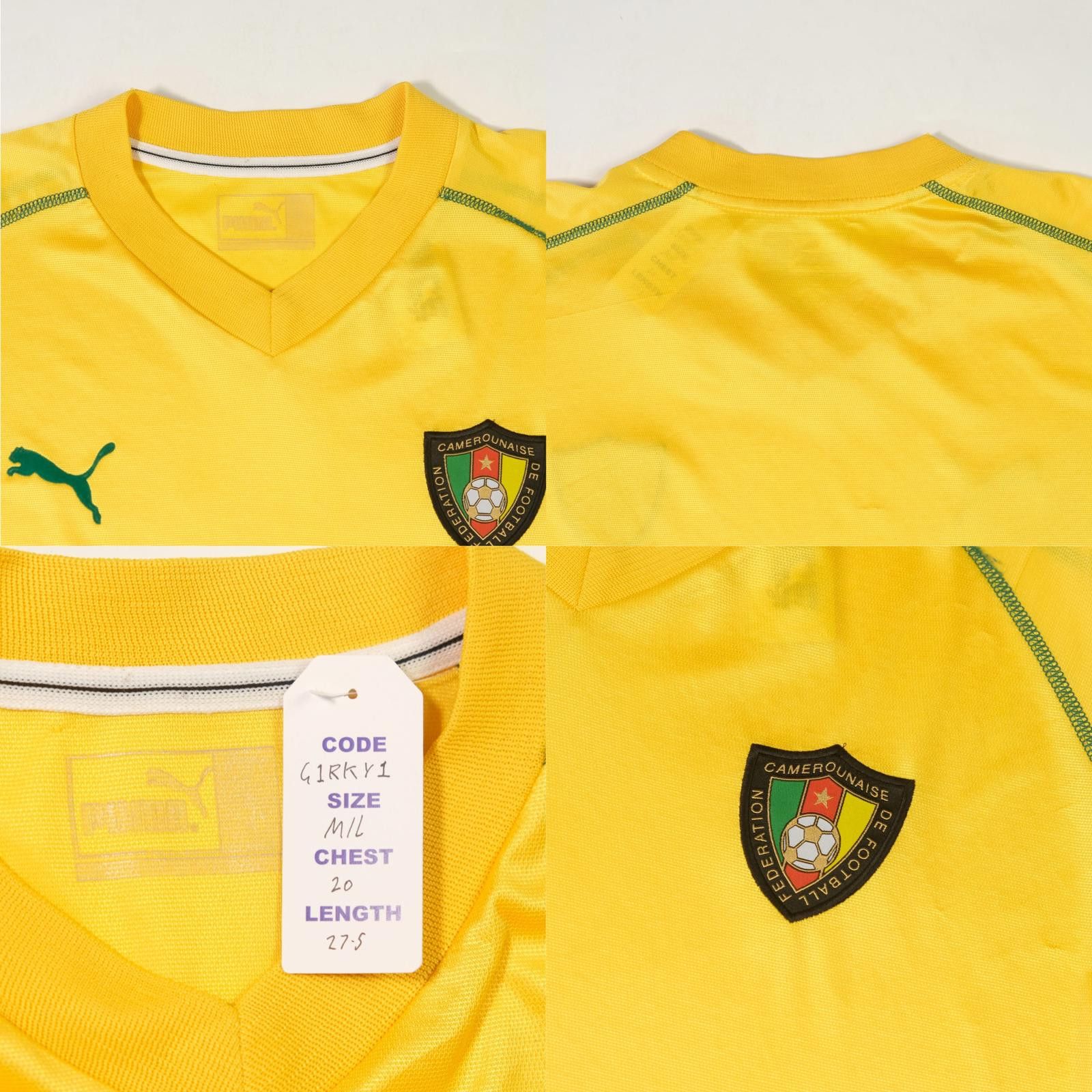 Puma 2000/02 Cameroon Training Shirt (M/L) Size US M / EU 48-50 / 2 - 4 Thumbnail