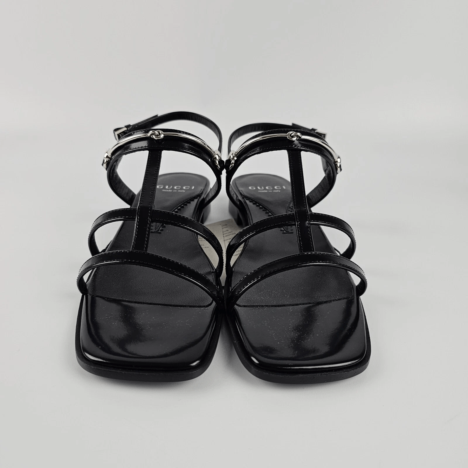 Gucci GUCCI Horsebit Black Leather Flat Sandals New Size US 5 / IT 35 - 4 Thumbnail