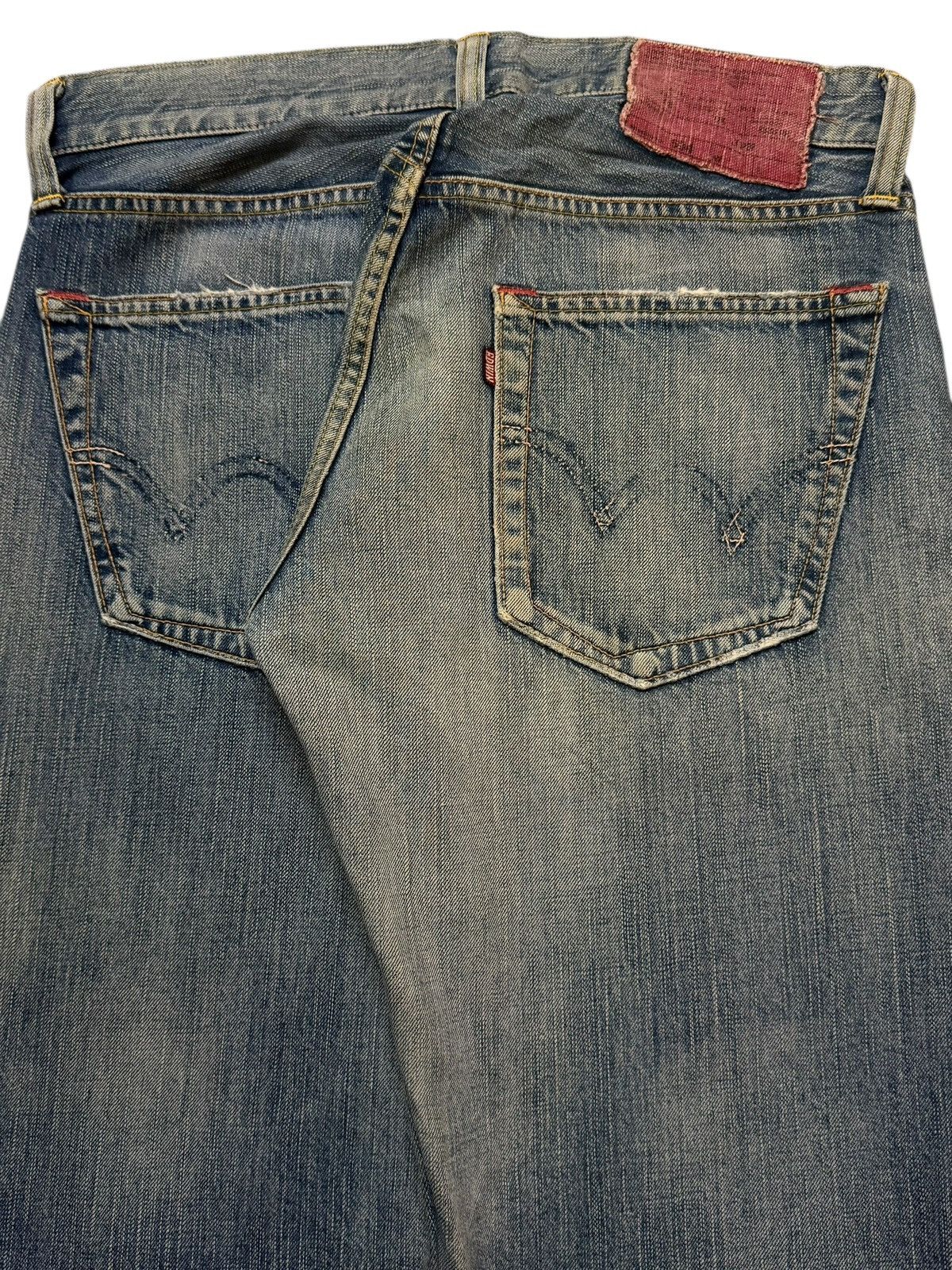 Edwin Vintage 90s Edwin 504 Blue Faded Wash Distress Wide Leg Size US 31 - 5 Thumbnail