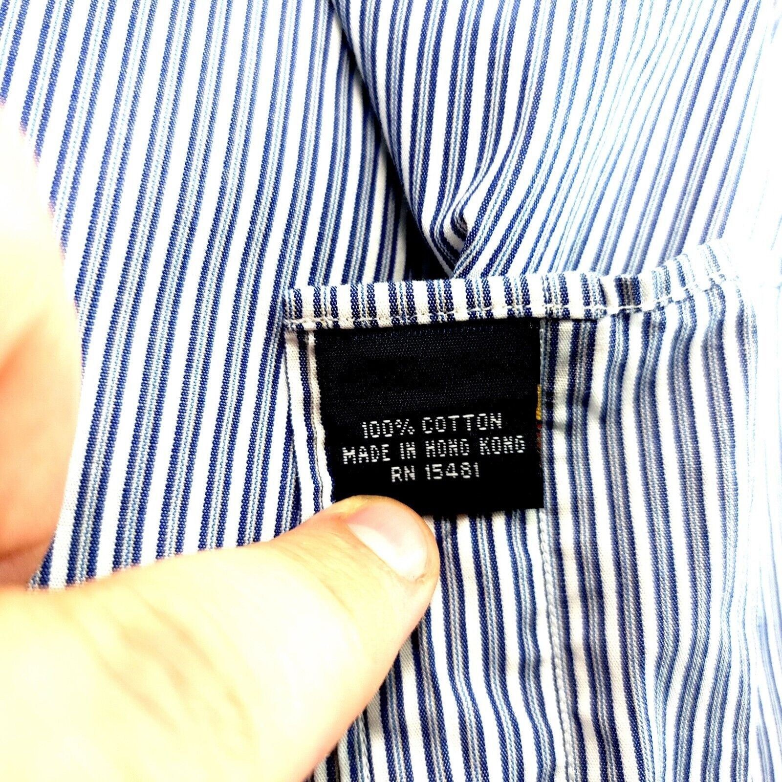 Tommy Hilfiger Tommy Hilfiger Blue Striped Collared Dress Shirt Cotton 17 3 Size US XL / EU 56 / 4 - 8 Thumbnail