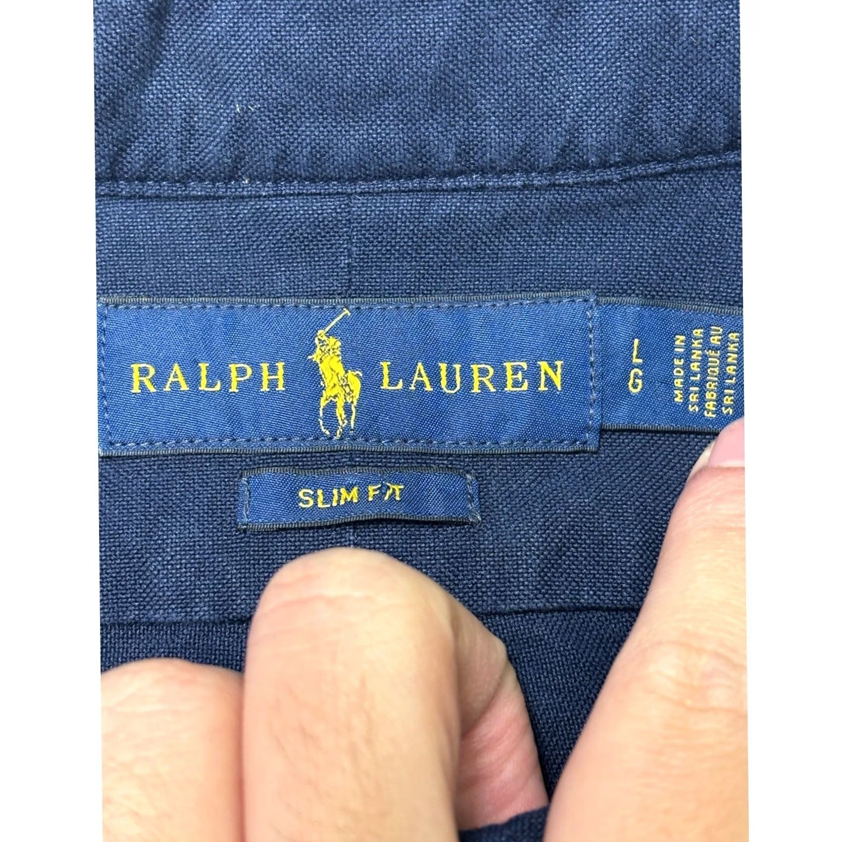 Polo Ralph Lauren Polo Ralph Lauren Mens Navy Slim Fit Oxford Shirt All Over Pony Logo L Size US L / EU 52-54 / 3 - 4 Thumbnail