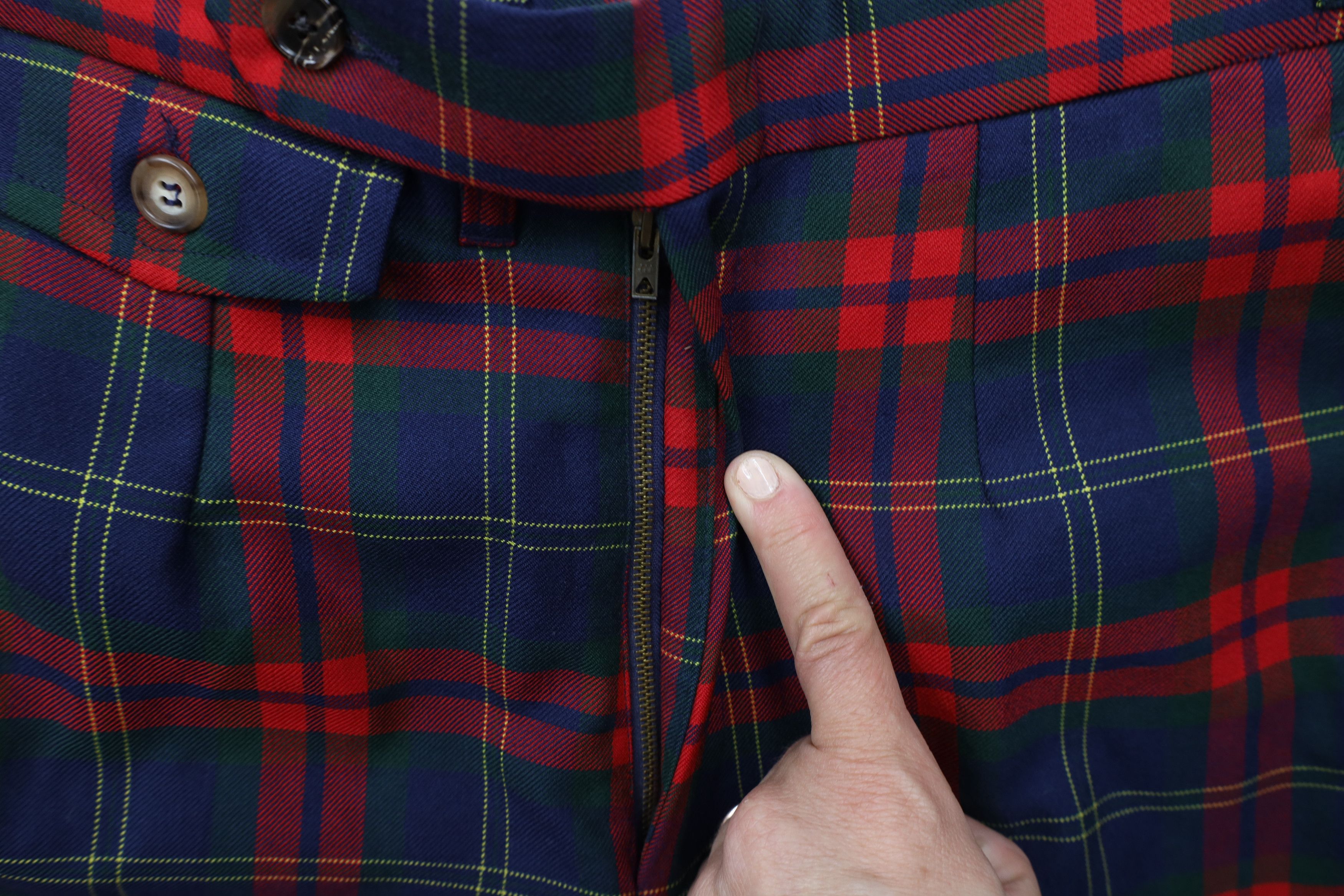 Vintage 70s Streetwear Wool Bell Bottoms Chino Pants Plaid