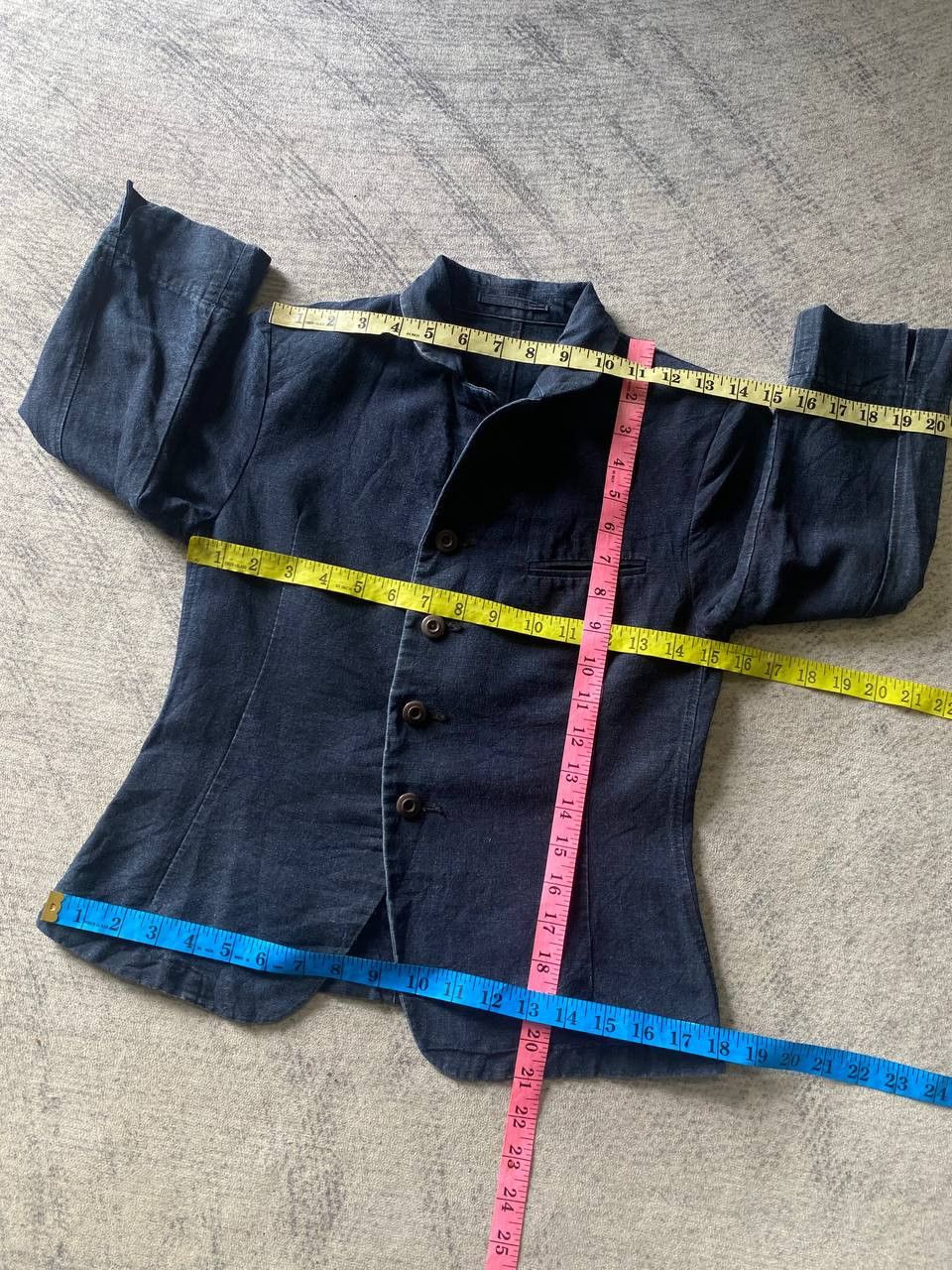 45rpm Vintage R by 45rpm Japan Indigo Dye Cotton Linen Jacket Size XS / US 0-2 / IT 36-38 - 9 Thumbnail