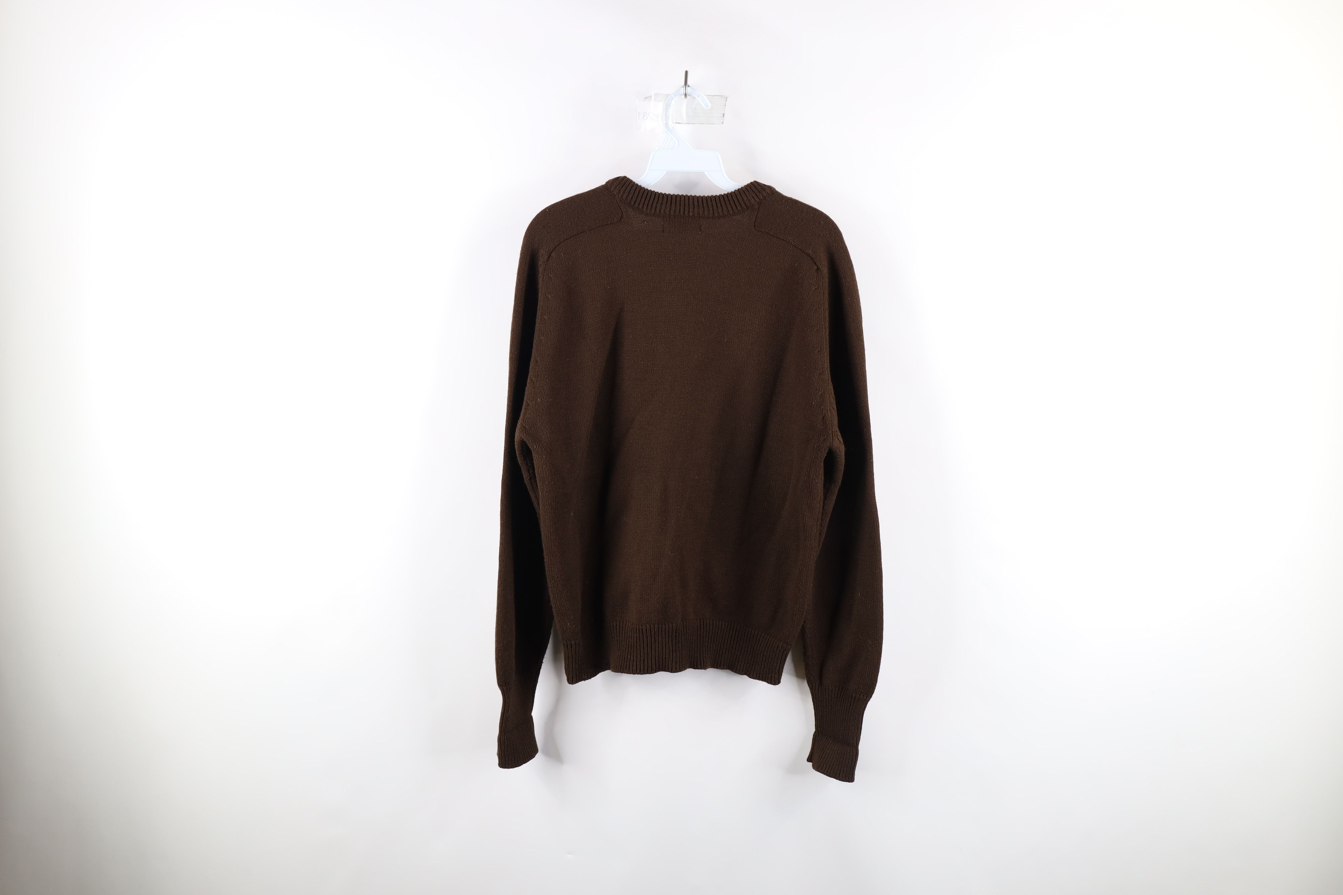 Vintage Vintage 70s Streetwear Blank Knit V-Neck Sweater Brown Size M / US 6-8 / IT 42-44 - 5 Thumbnail