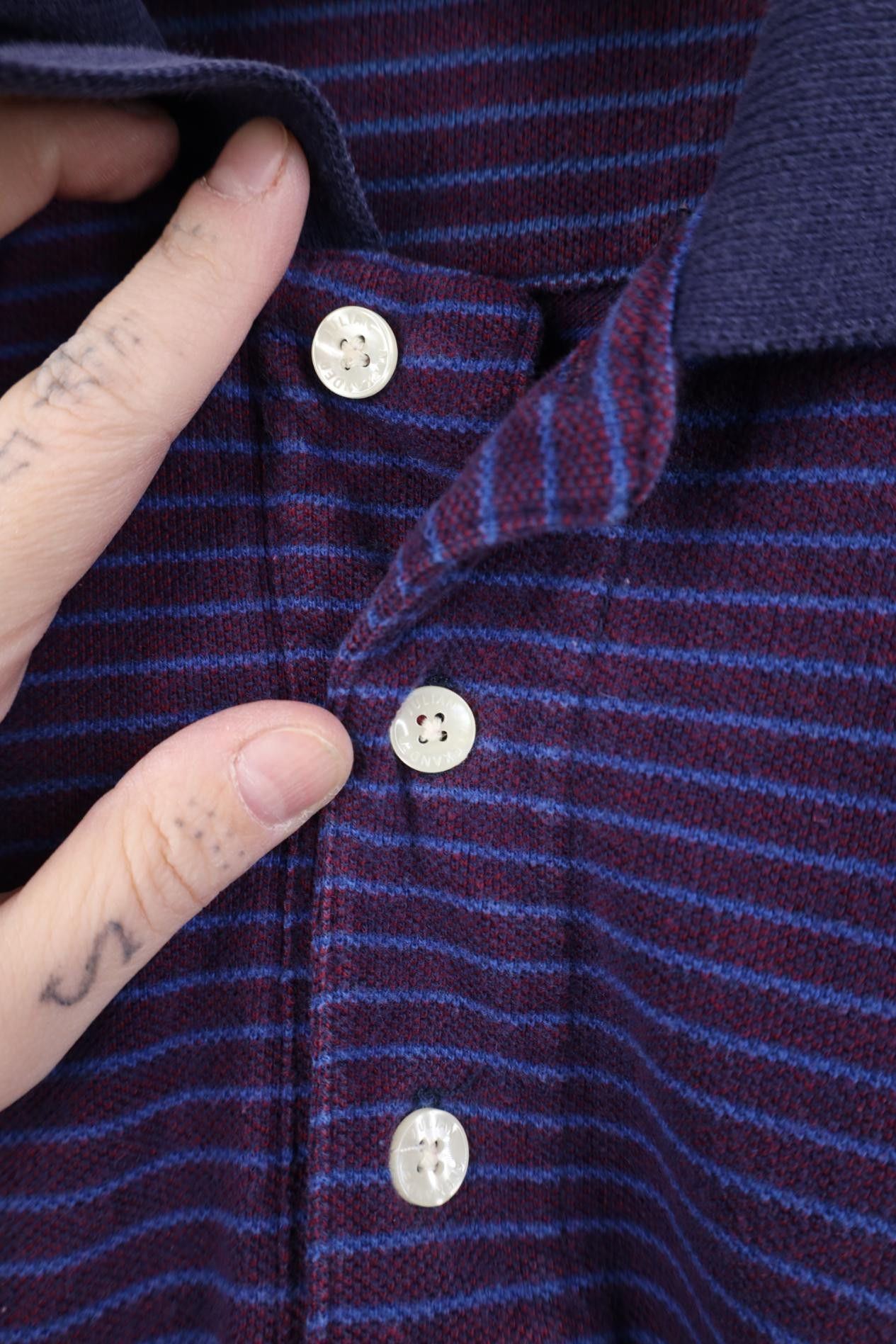 Vintage Vintage 90s Streetwear Striped Cotton Knit Golf Polo Shirt Size US L / EU 52-54 / 3 - 4 Thumbnail