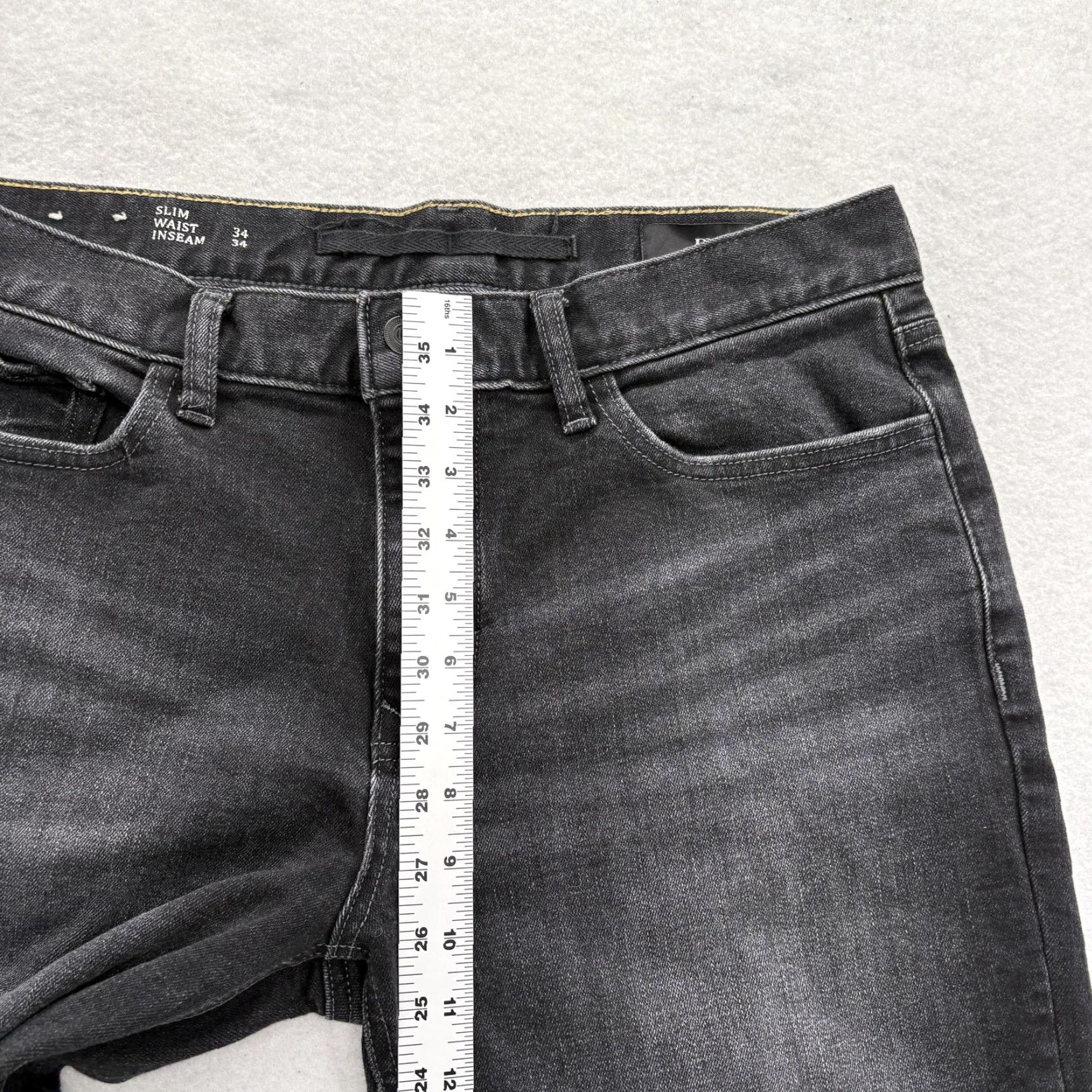 Banana Republic Banana Republic Traveler Jeans Mens 34x34 Gray Charcoal Wash Slim Stretch Denim Jeans Mens 34 Gray Slim Traveler Denim Logo Pocket Charcoal Wash Size US 34 / EU 50 - 7 Thumbnail