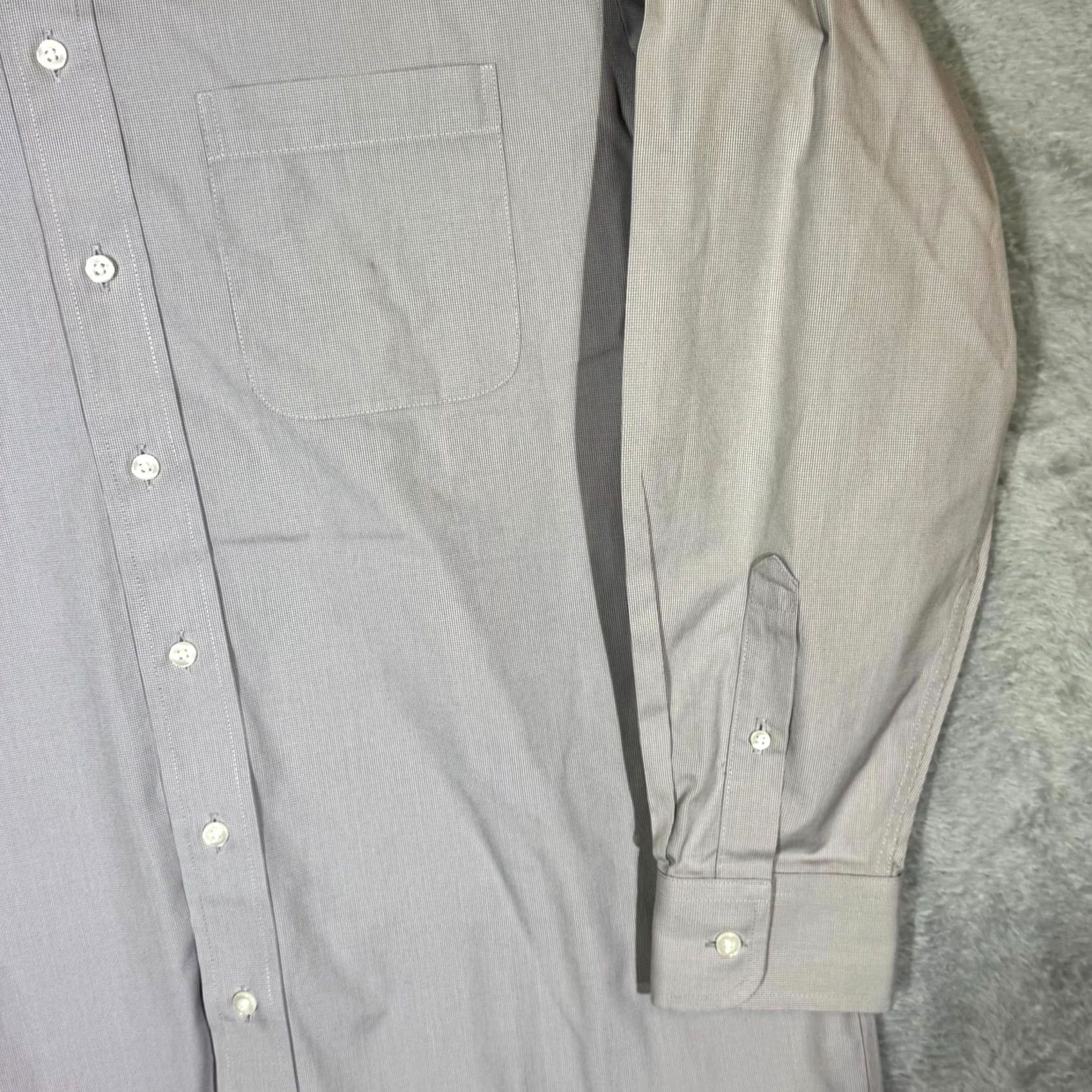 Vintage Gold Label Dress Shirt Mens 16 / 33 Gray 100% Cotton Button Front Long Sleeve Business Office Formal Shirt Size 42R - 5 Thumbnail