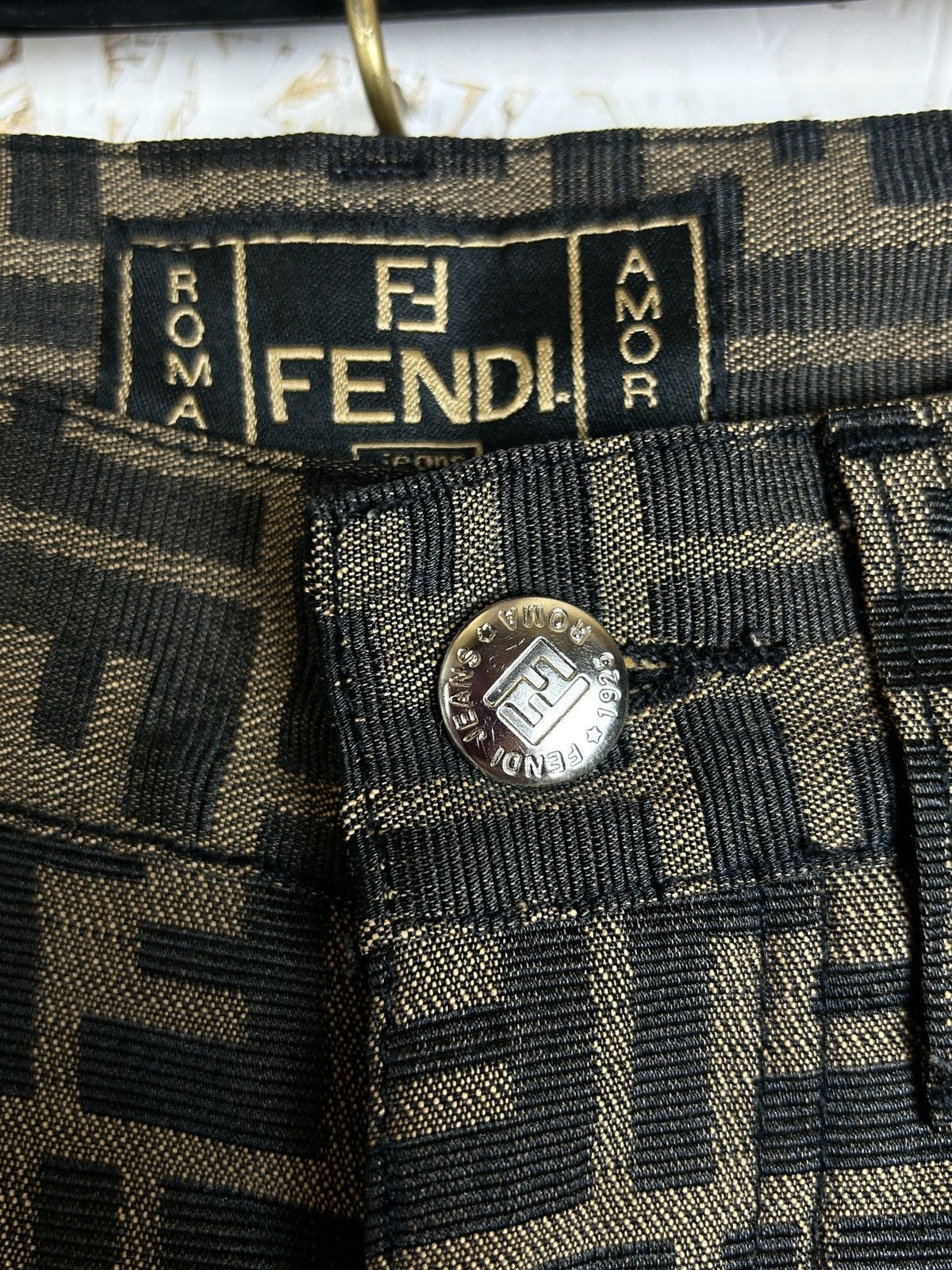 Fendi Vintage Fendi Zucca FF Monogram All Over Print Jeans 27” Size 27" / US 4 / IT 40 - 3 Thumbnail