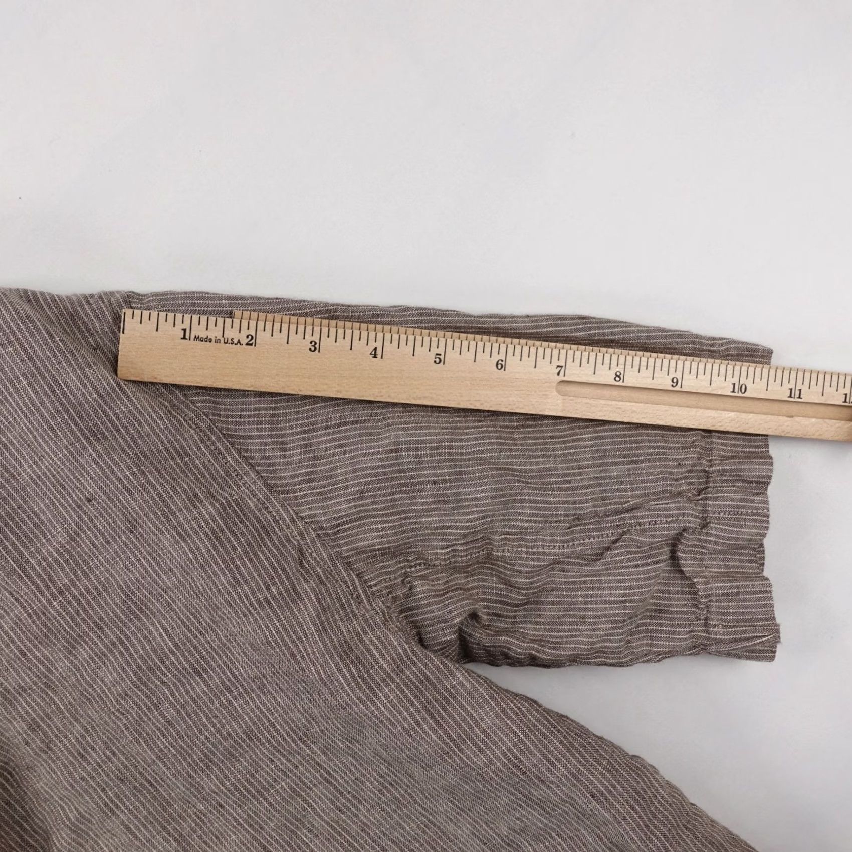 Kith Kith Shirt Mens Large V-Neck Button-Up Striped Light Brown Linen Short Sleeve Kimono Size US L / EU 52-54 / 3 - 3 Thumbnail