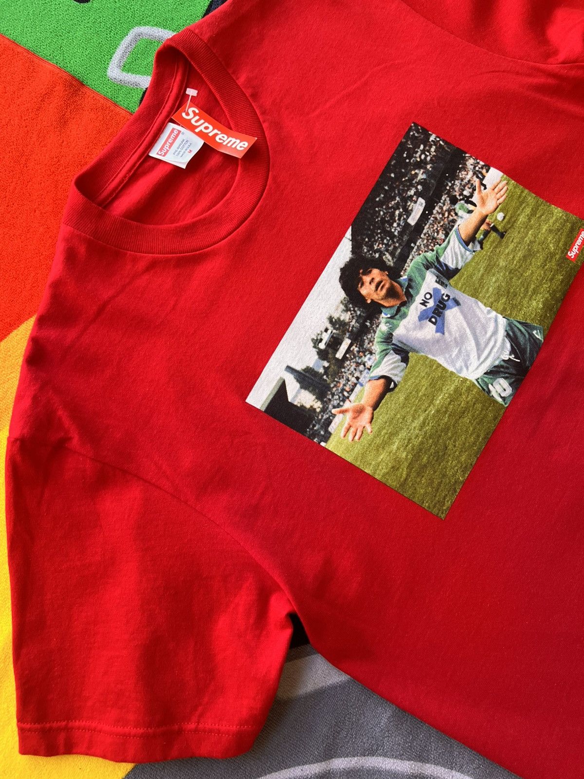 Supreme M Supreme Maradona Tee Red T-shirt football diego drugs new Size US M / EU 48-50 / 2 - 16 Thumbnail