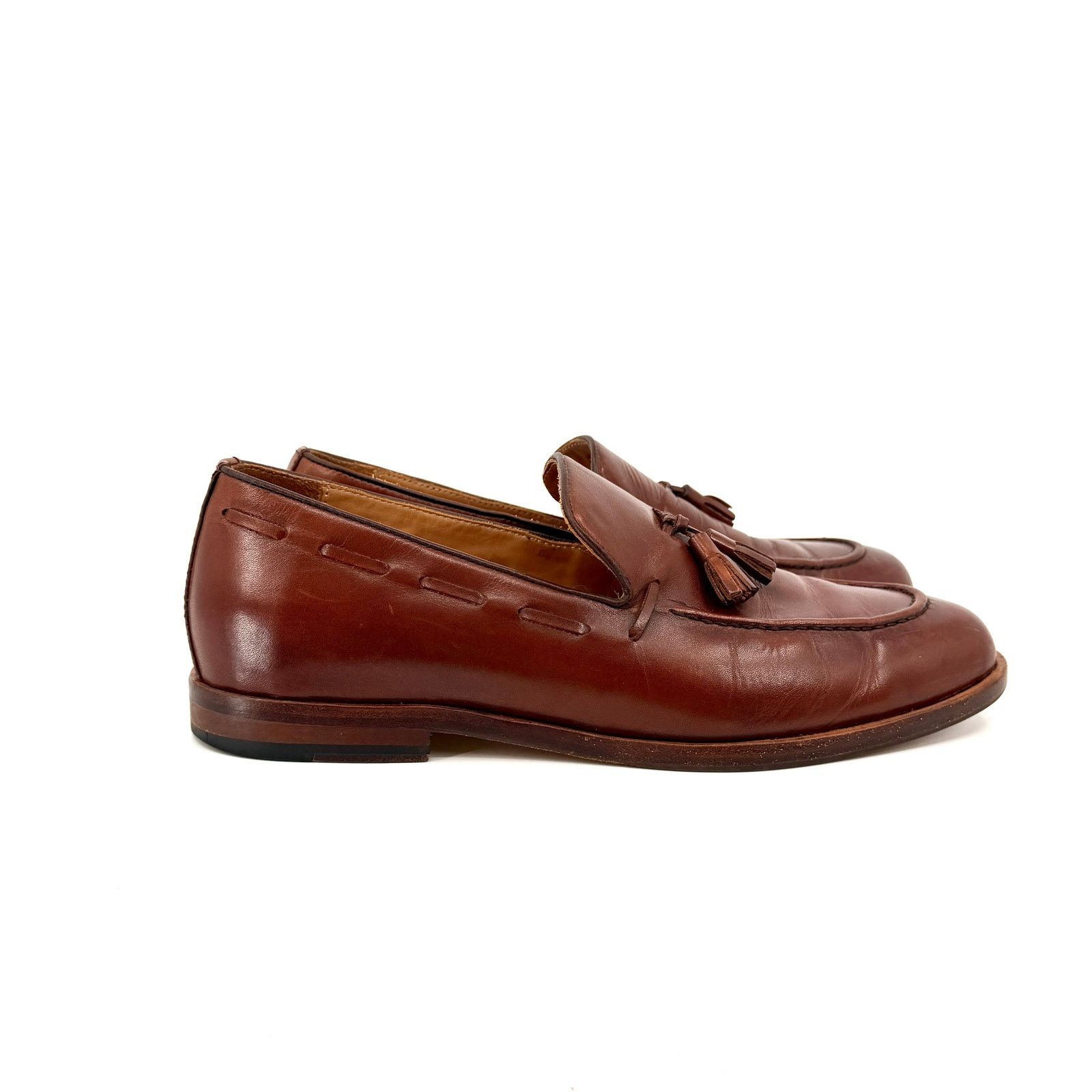 Vintage Elanroman Brown Leather Preppy Tassel Loafers Size US 11 / EU 44 - 4 Thumbnail