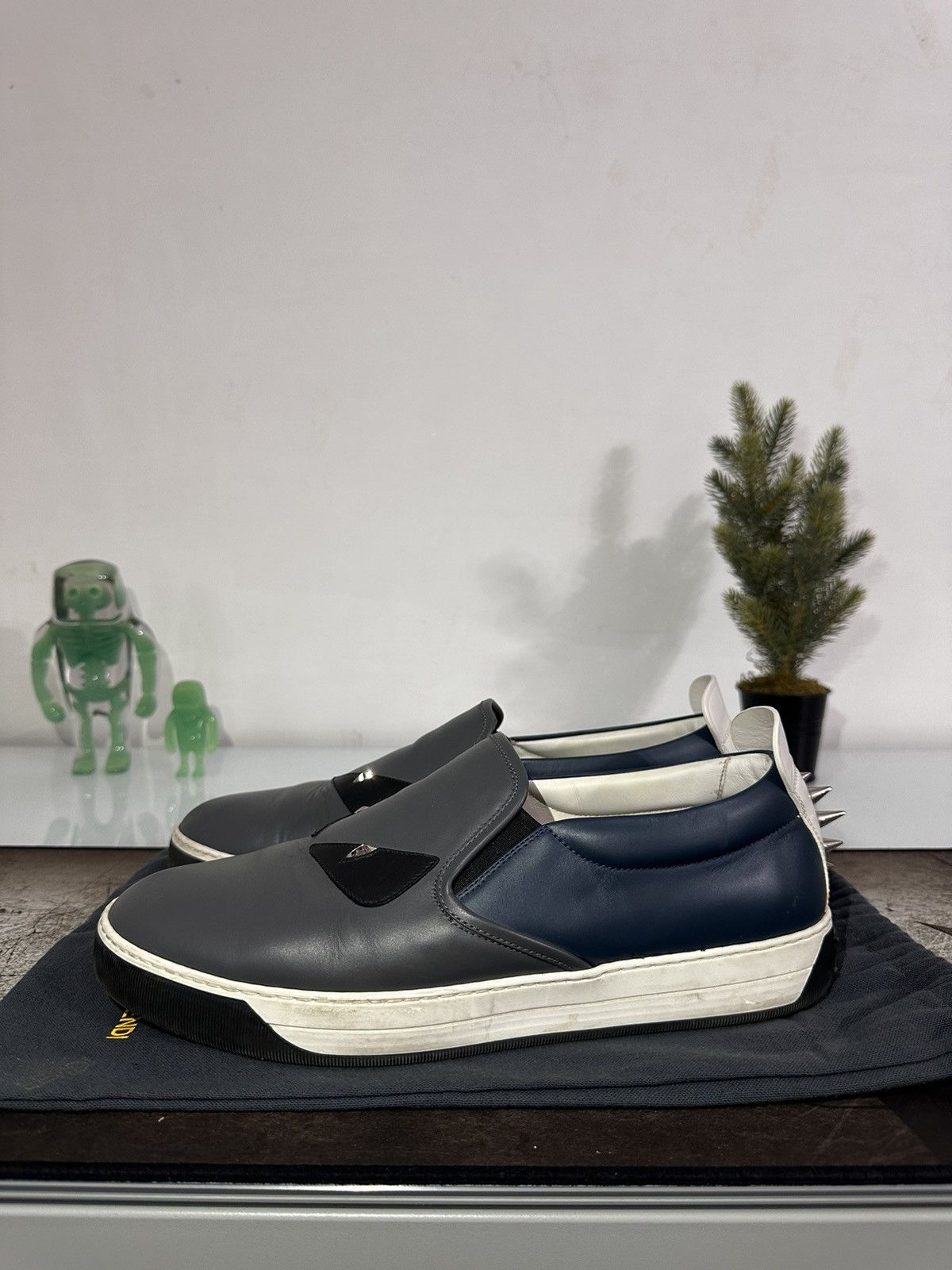 Fendi Grey Monster Sneakers Size US 11.5 / EU 44-45 - 5 Thumbnail