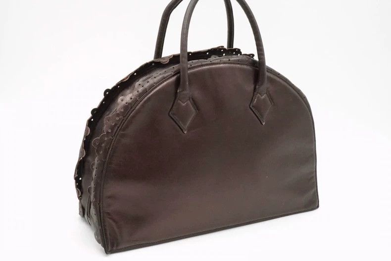 Vivienne Westwood Vivienne Westwood Brown half-circle lace-trimmed leather h Size ONE SIZE - 2 Thumbnail
