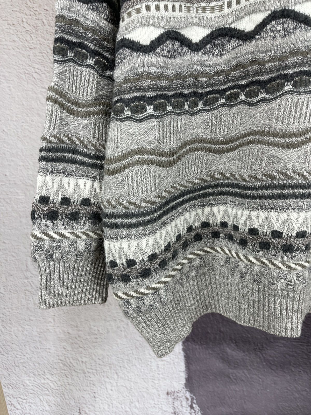 Designer × Vintage Meremma Coogi style vintage grey cable knitted sweater Size US L / EU 52-54 / 3 - 5 Thumbnail