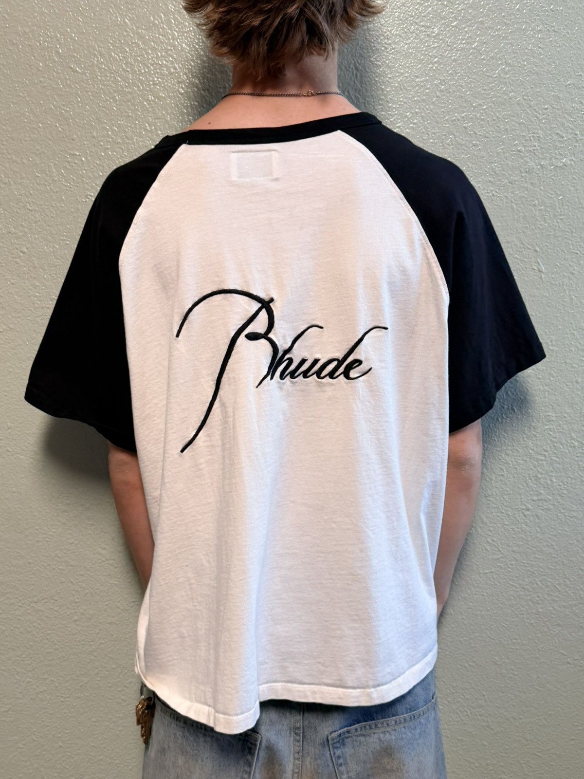 Rhude Rhude White & Black Raglan T Size US L / EU 52-54 / 3 - 2 Thumbnail