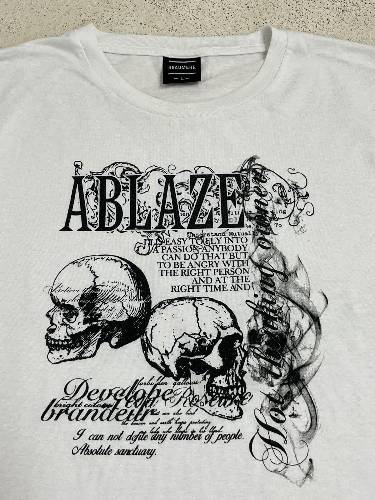 If Six Was Nine Beaumere Ablaze Y2K Skull Affliction Wording Smoke Graphic Size US M / EU 48-50 / 2 - 6 Thumbnail