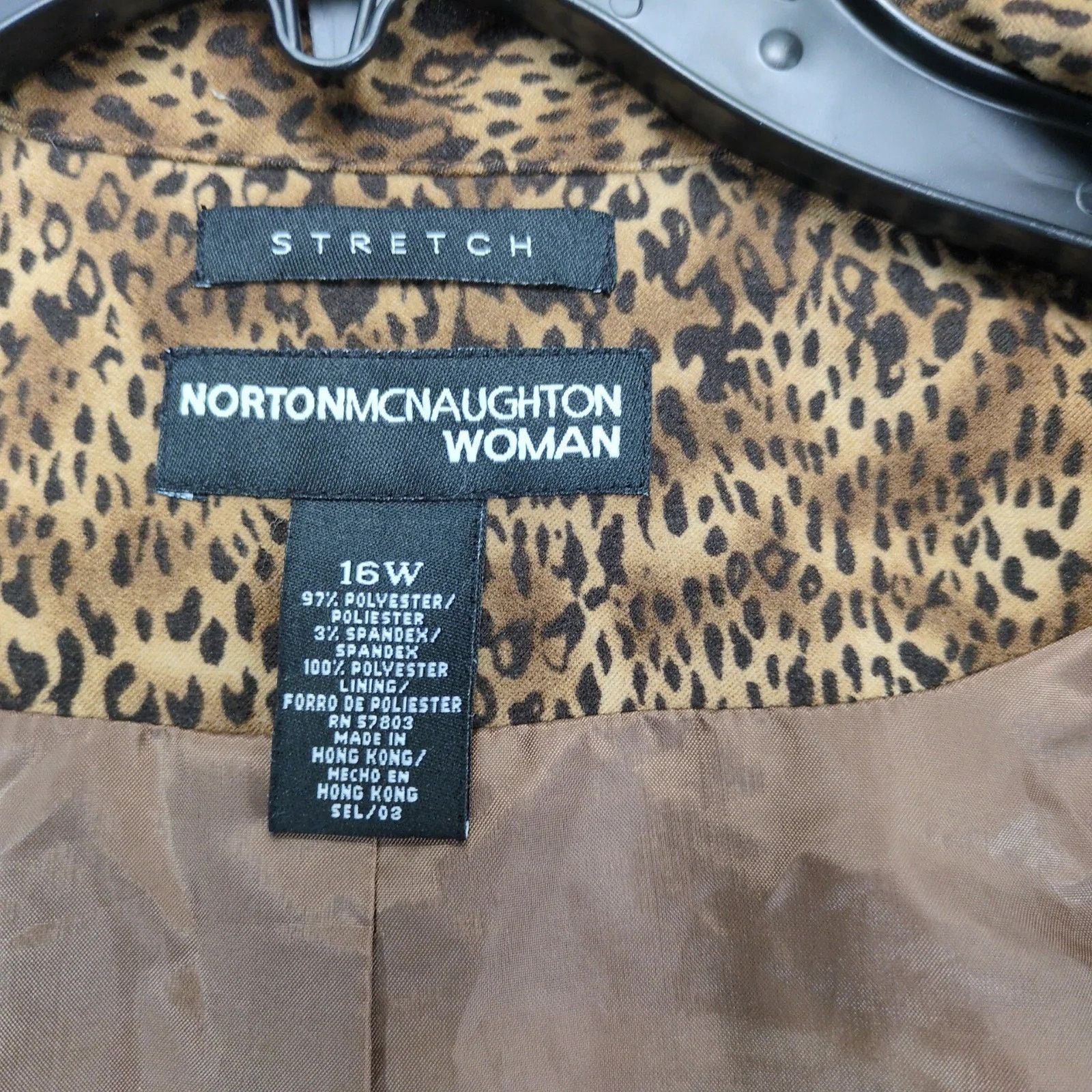 Norton Norton McNaughton Stretch Animal Print Full-Zip Jacket 16W Size XXL / US 16-18 / IT 52-54 - 4 Thumbnail
