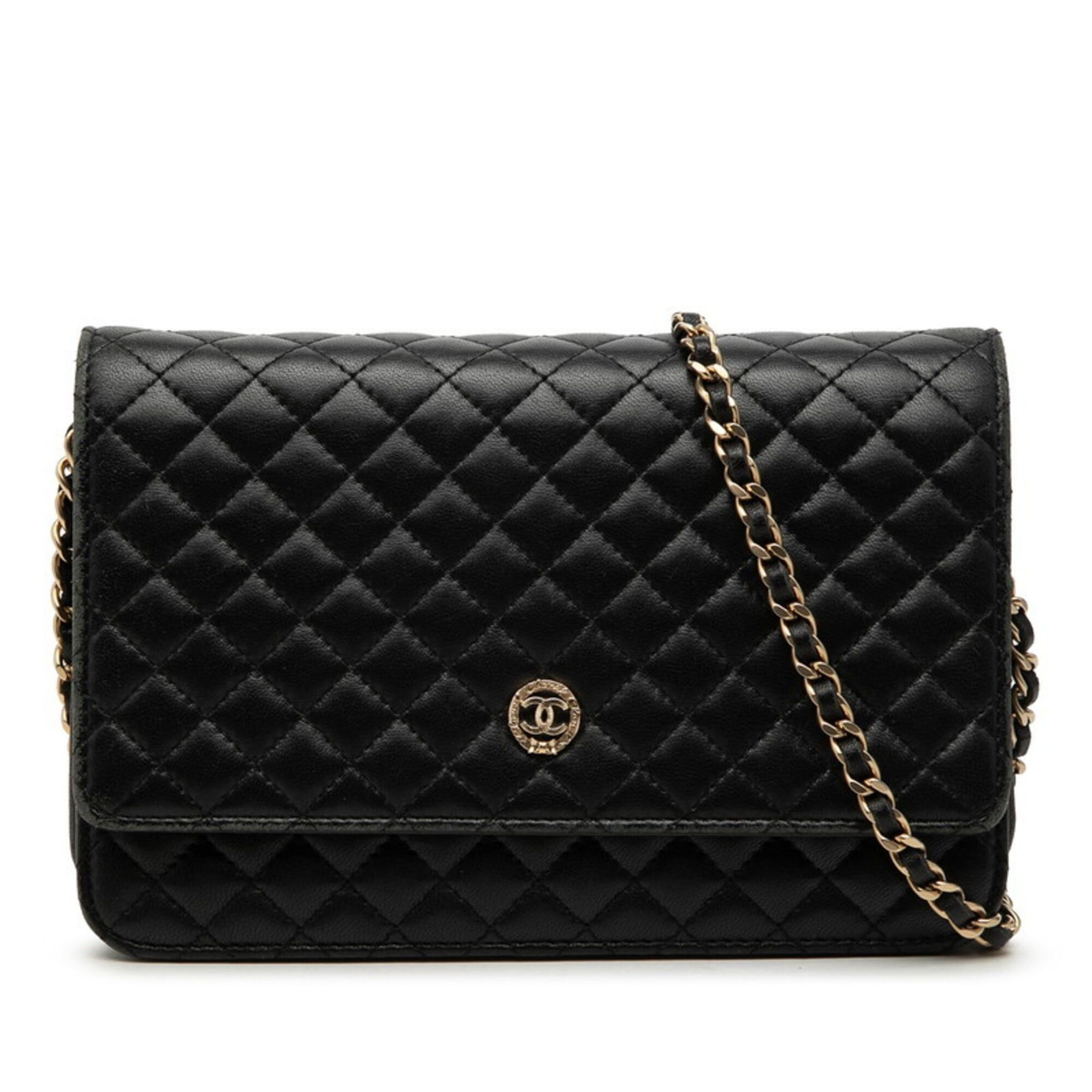 Chanel Chanel Coco Mark Micro Matelassé Wallet Chain Shoulder Bag Black Lambskin Women's CHANEL Size ONE SIZE - 1 Thumbnail