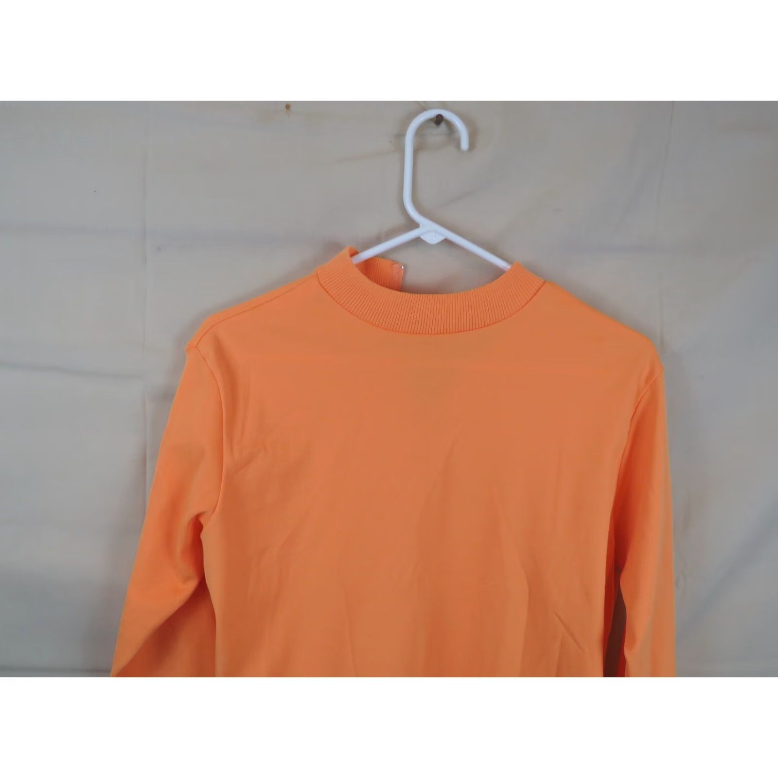 Vintage VINTAGE polyester top shirt orange 1960-70s size 44 zip collar Henley Size M / US 6-8 / IT 42-44 - 7 Thumbnail