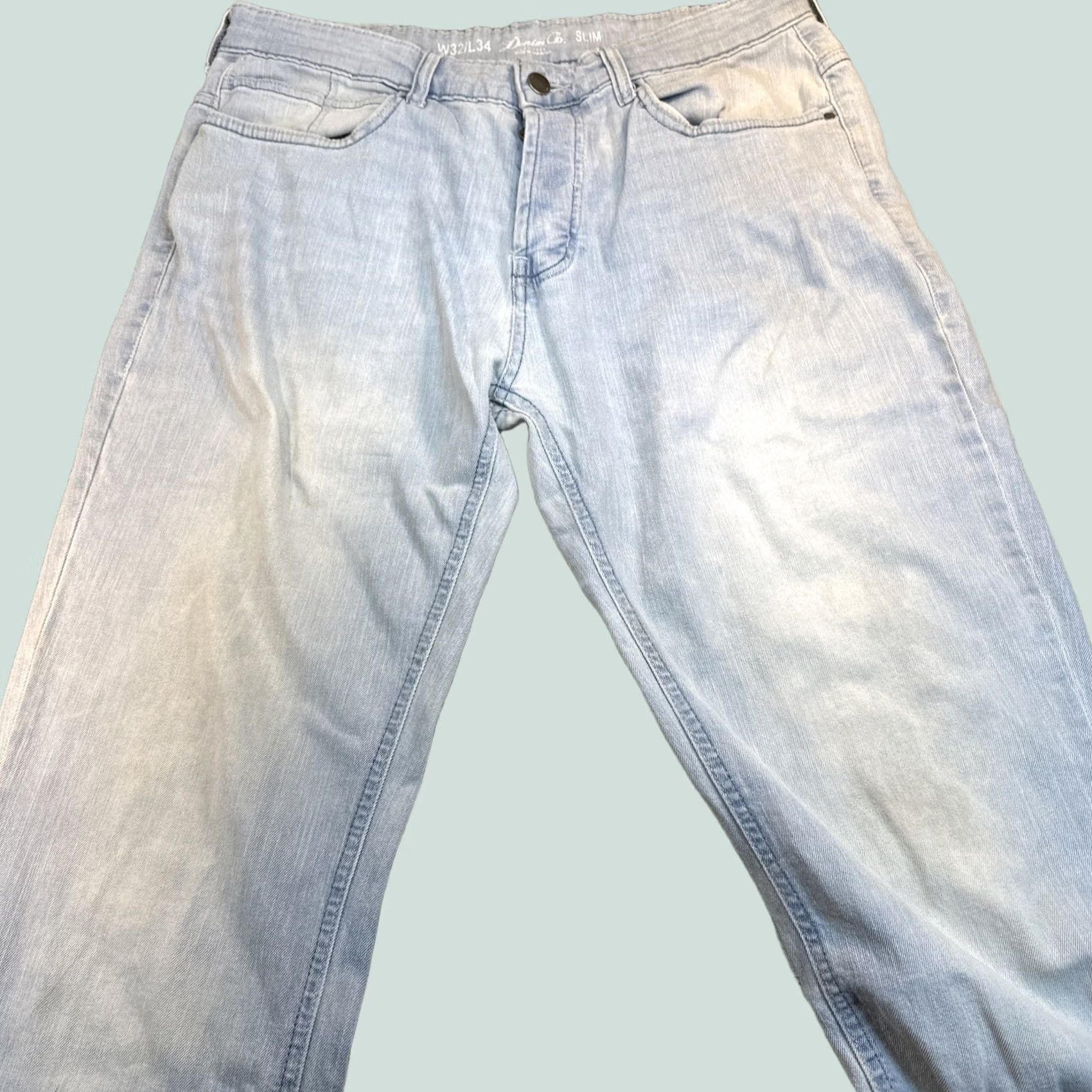 Denim & Co. Denim Co. Slim Jeans Blue 32 x 34 Jeans Slim Low Rise Straight Men 5-Pocket Denim Co. Jeans Regular Modern Style Comfort Stretch Size US 32 / EU 48 - 1 Thumbnail
