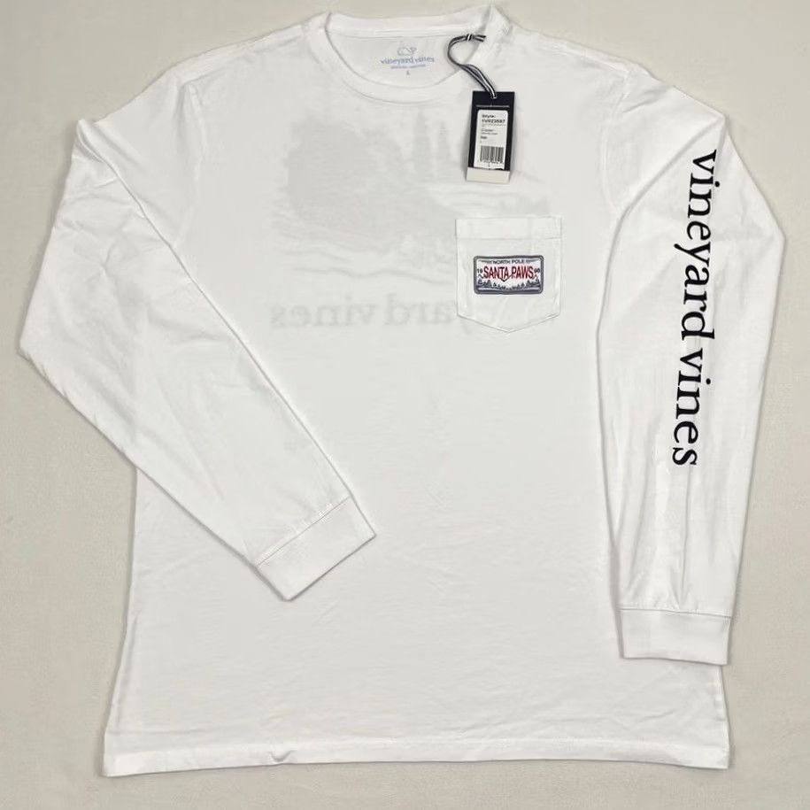 Vineyard Vines Vineyard Vines Christmas Shirt Mens L White Graphic Santa Dogs Sled Holiday NEW Size US L / EU 52-54 / 3 - 2 Thumbnail