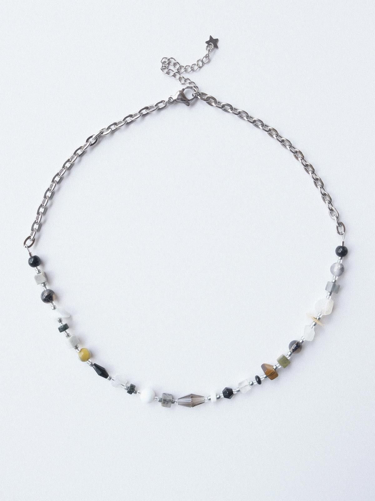 Handmade Natural Stone with Stainless Steel Handmade Beaded Necklace Size ONE SIZE - 1 Thumbnail
