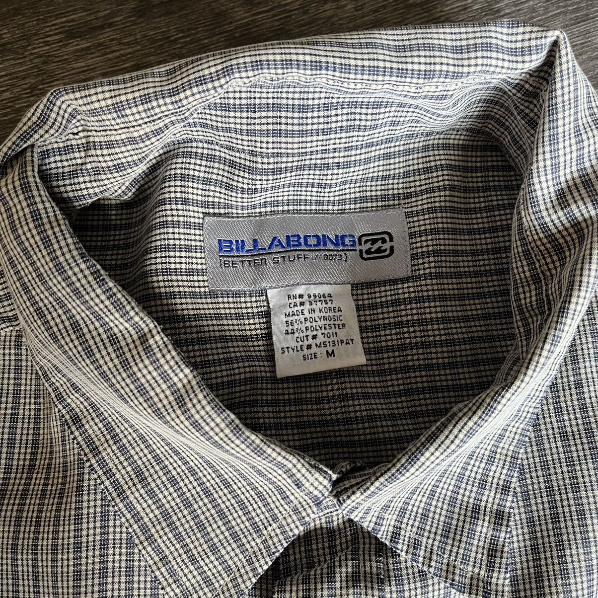 Billabong Vintage Billabong Skater Grey Navy Paid S/S Button Up Shirt Size US M / EU 48-50 / 2 - 7 Thumbnail